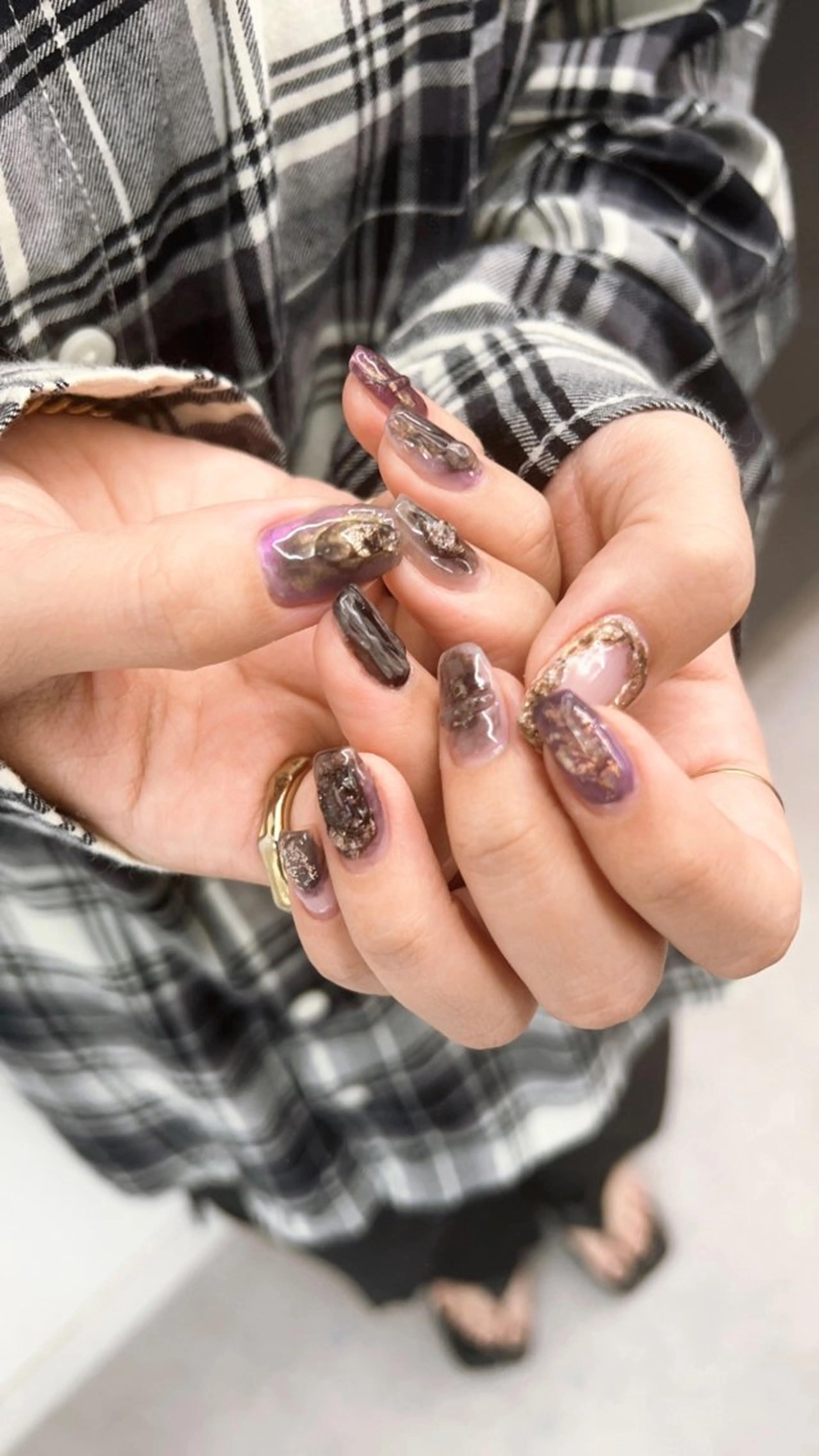 ネイル アートネイル オーロラネイル ミラーネイル ハンドネイル ハンドケア Bana_ Nailのネイルデザイン