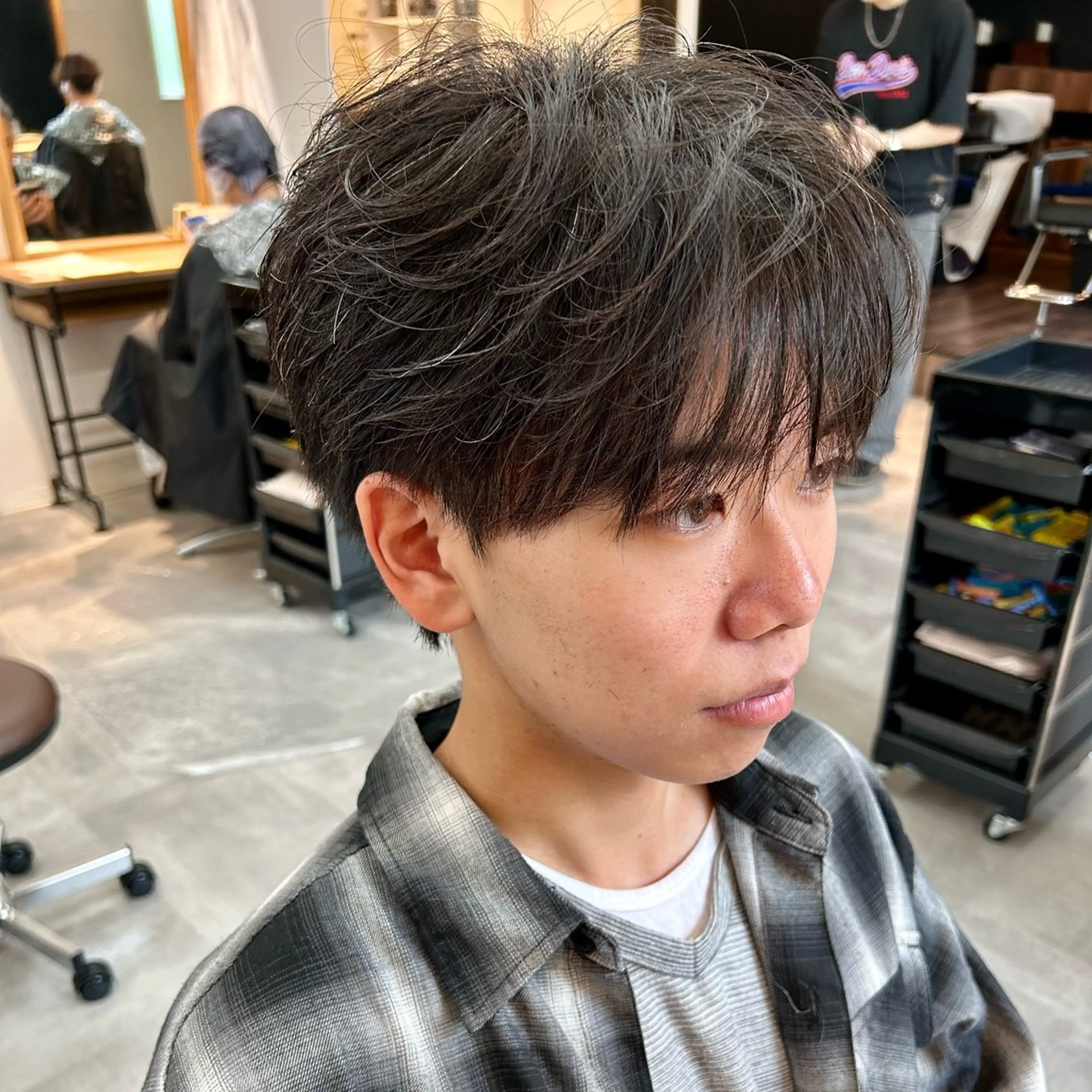 パーマ メンズ メンズパーマ ニュアンスパーマ カット パーマ トリートメント 千葉 シャドウパーマ ニュアンスパーマ 関のヘアスタイル