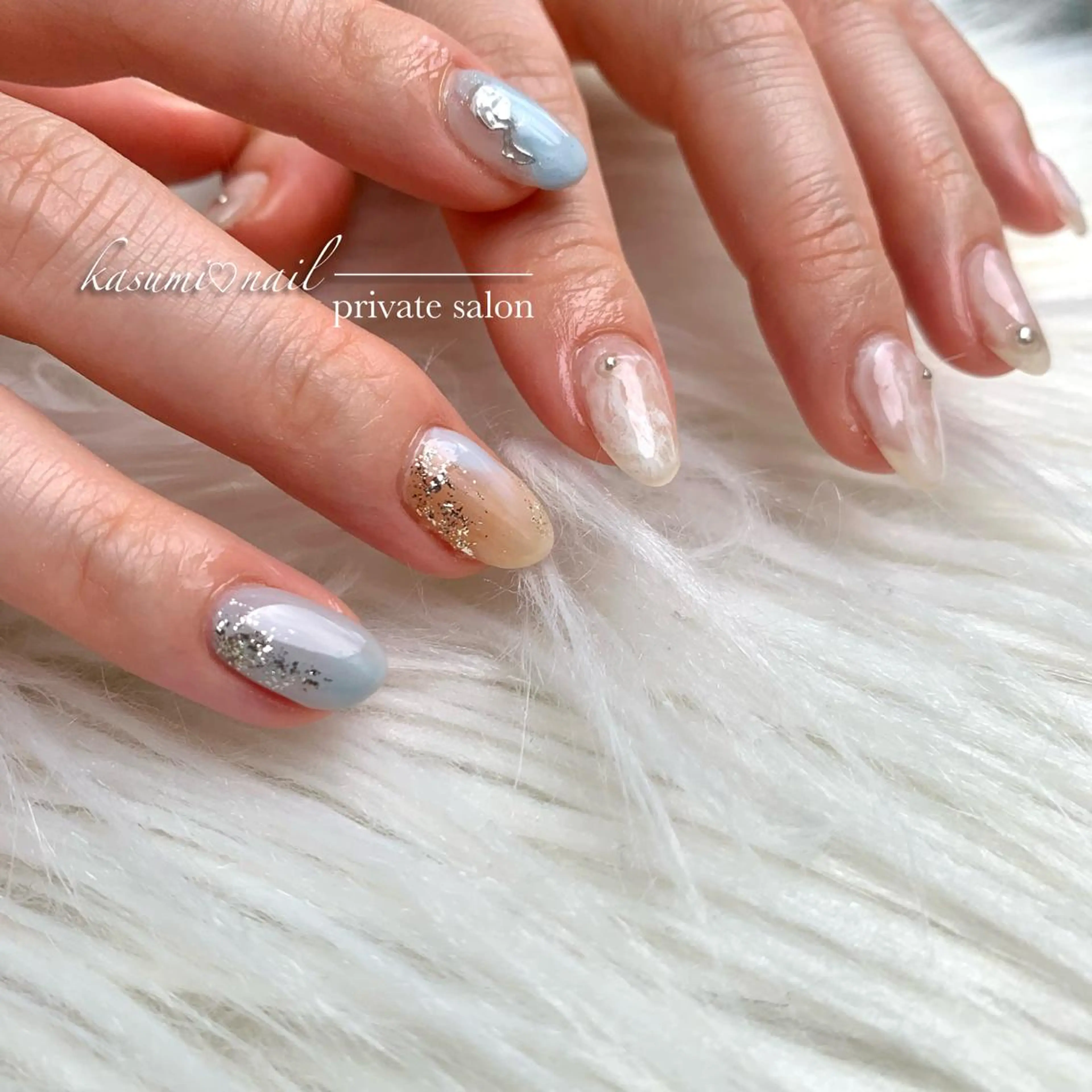 ネイル アートネイル フットネイル フレンチネイル ロングネイル マグネットネイル KASUMI♡ Nailのネイルデザイン