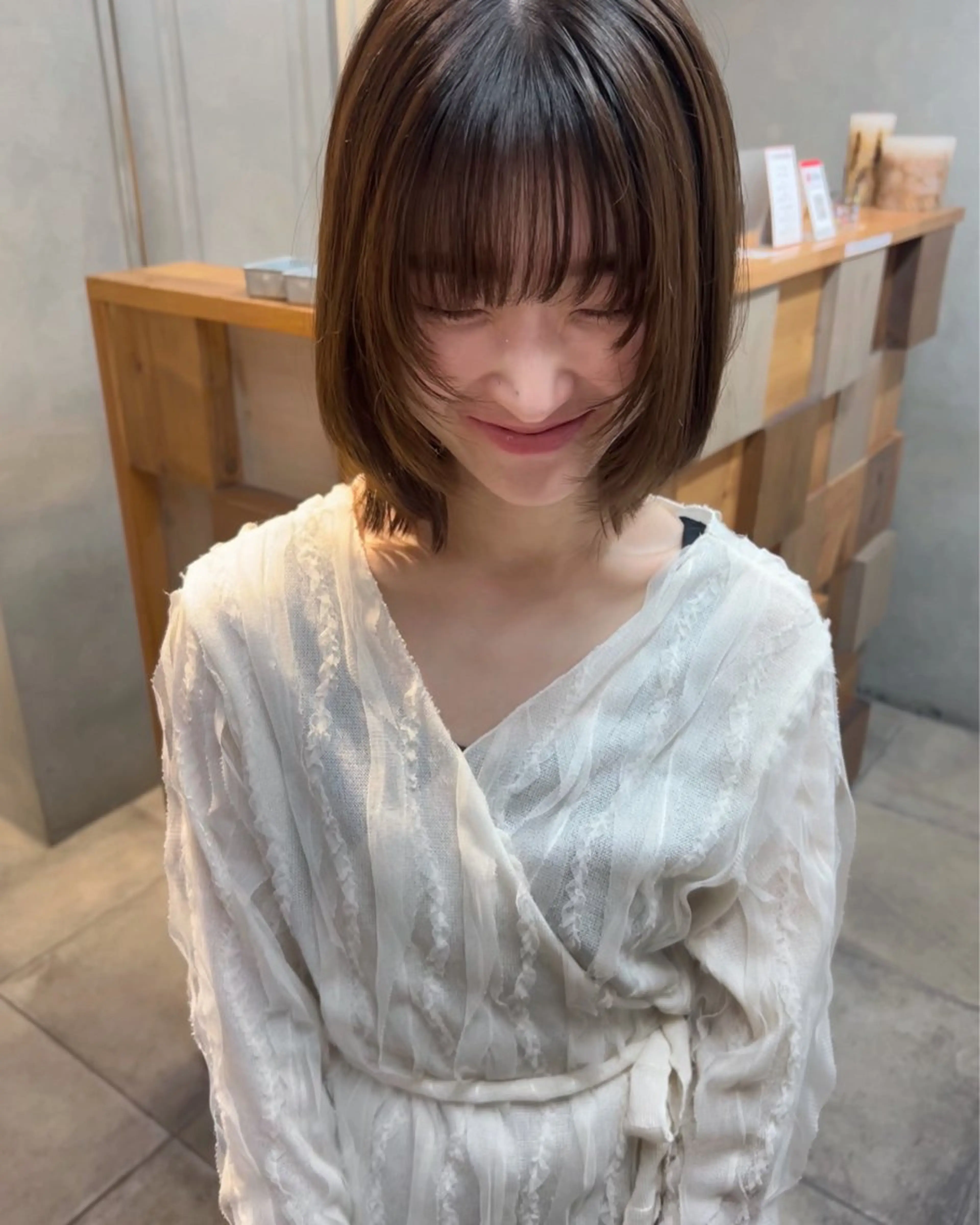 ミディアム rena ✶伏見/顔周りカットのヘアスタイル