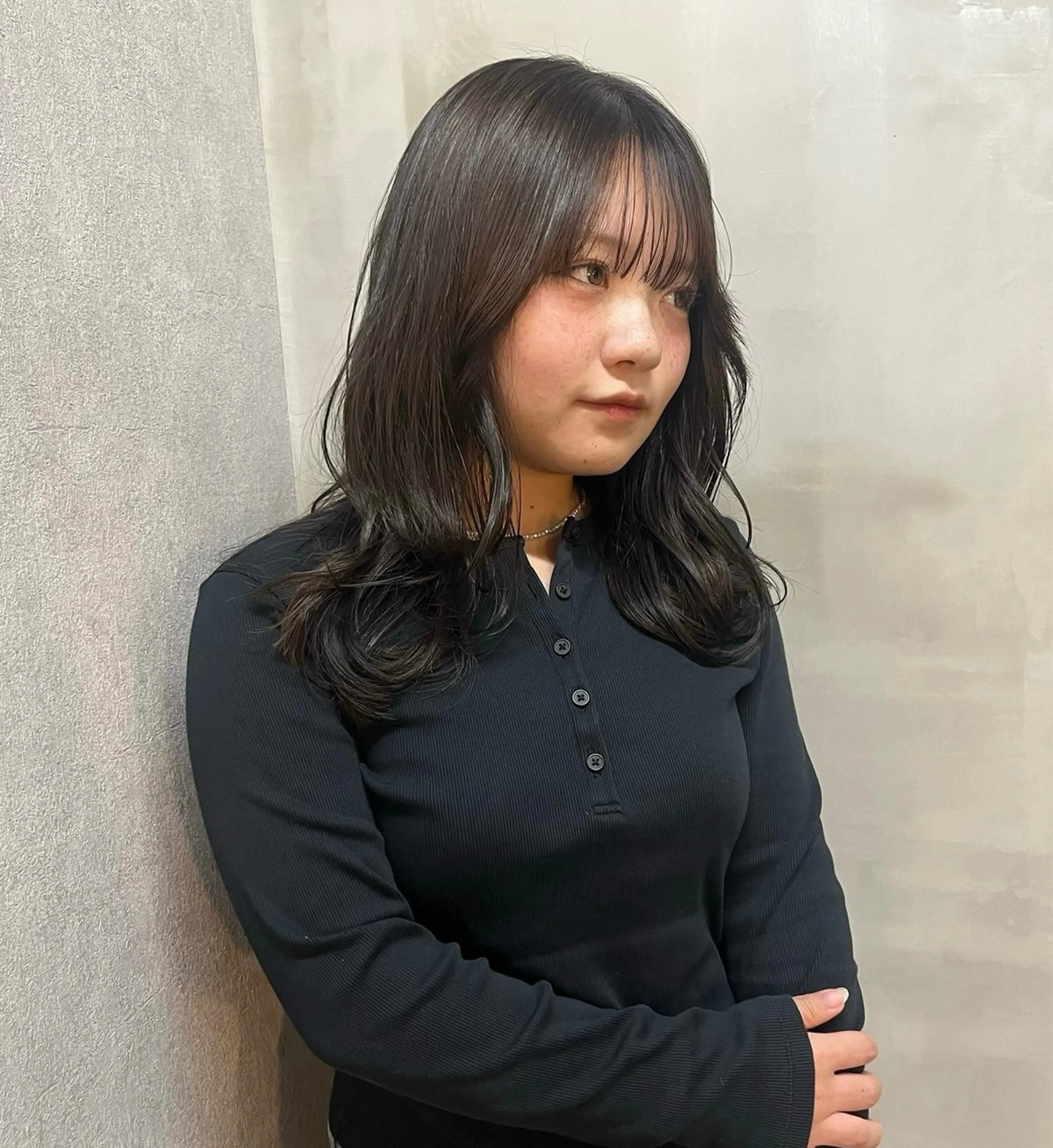 セミロング カラー 似合わせカット カット ヘアカラー yuumi/唐人町 レイヤー/パーマのヘアスタイル