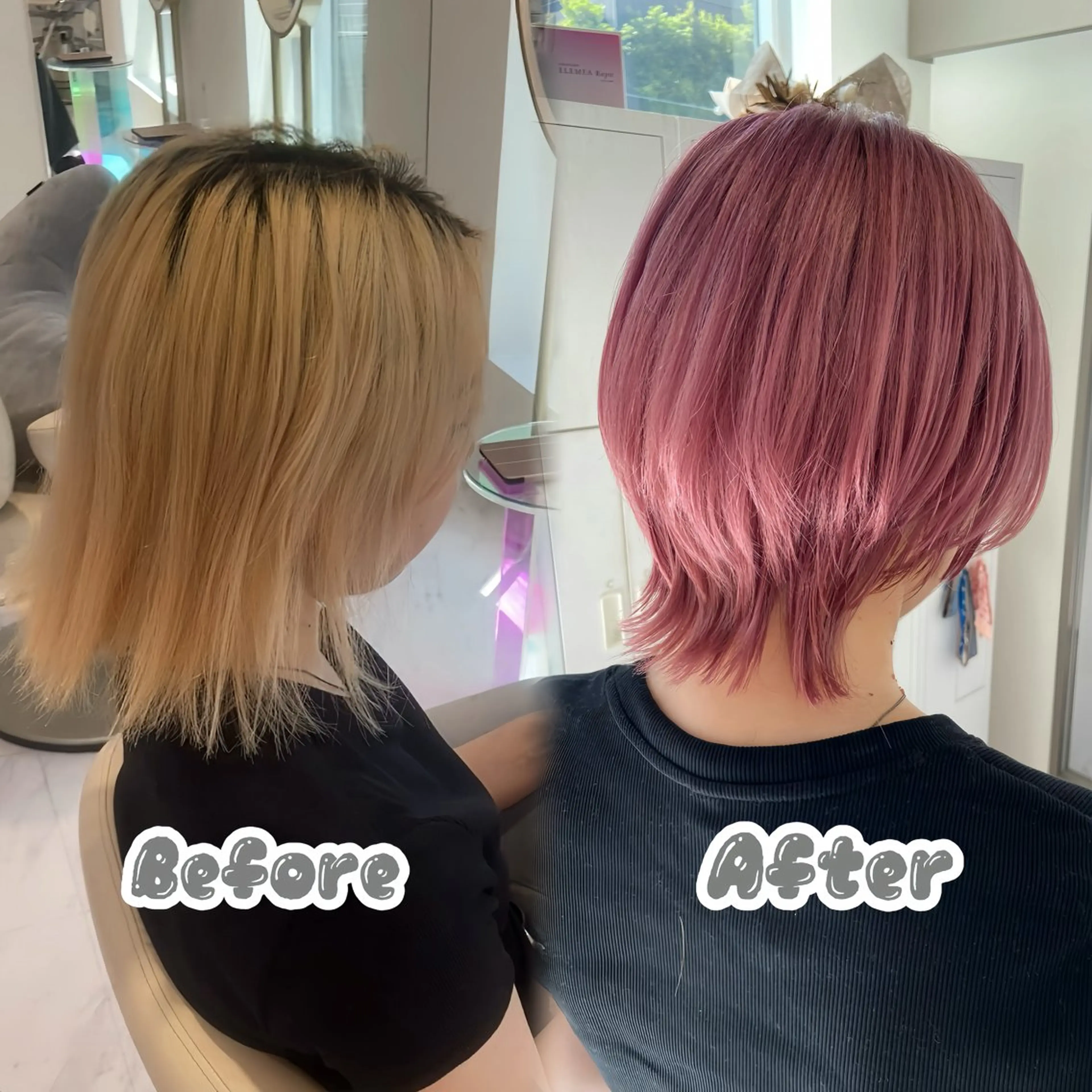 【デビュー限定クーポン𖤐  ̖́-‬】カット＋ブリーチリタッチ＋カラーの写真