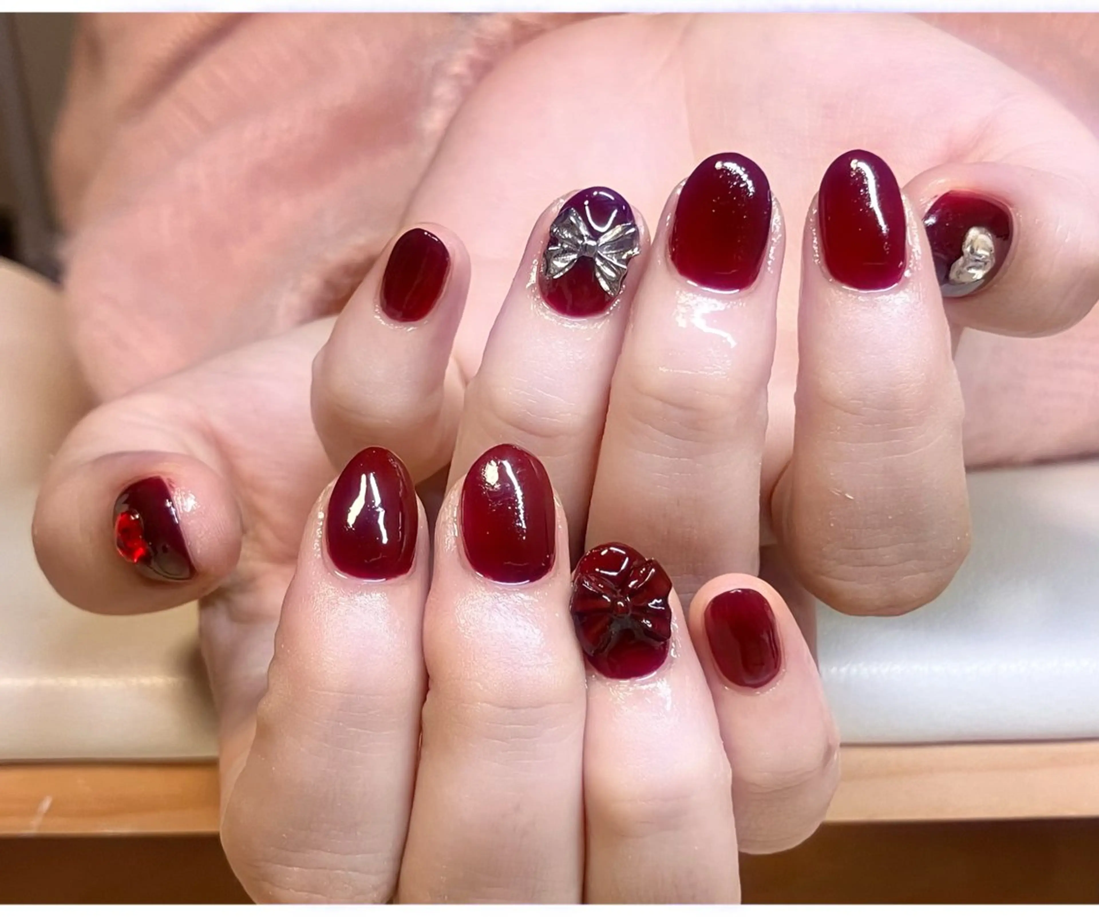 ネイル アートネイル ジェルネイル キラキラネイル マグネットネイル 大理石ネイル(マーブル) ハンドネイル RinRin　nail所属・孔 ジンシェンのネイルデザイン