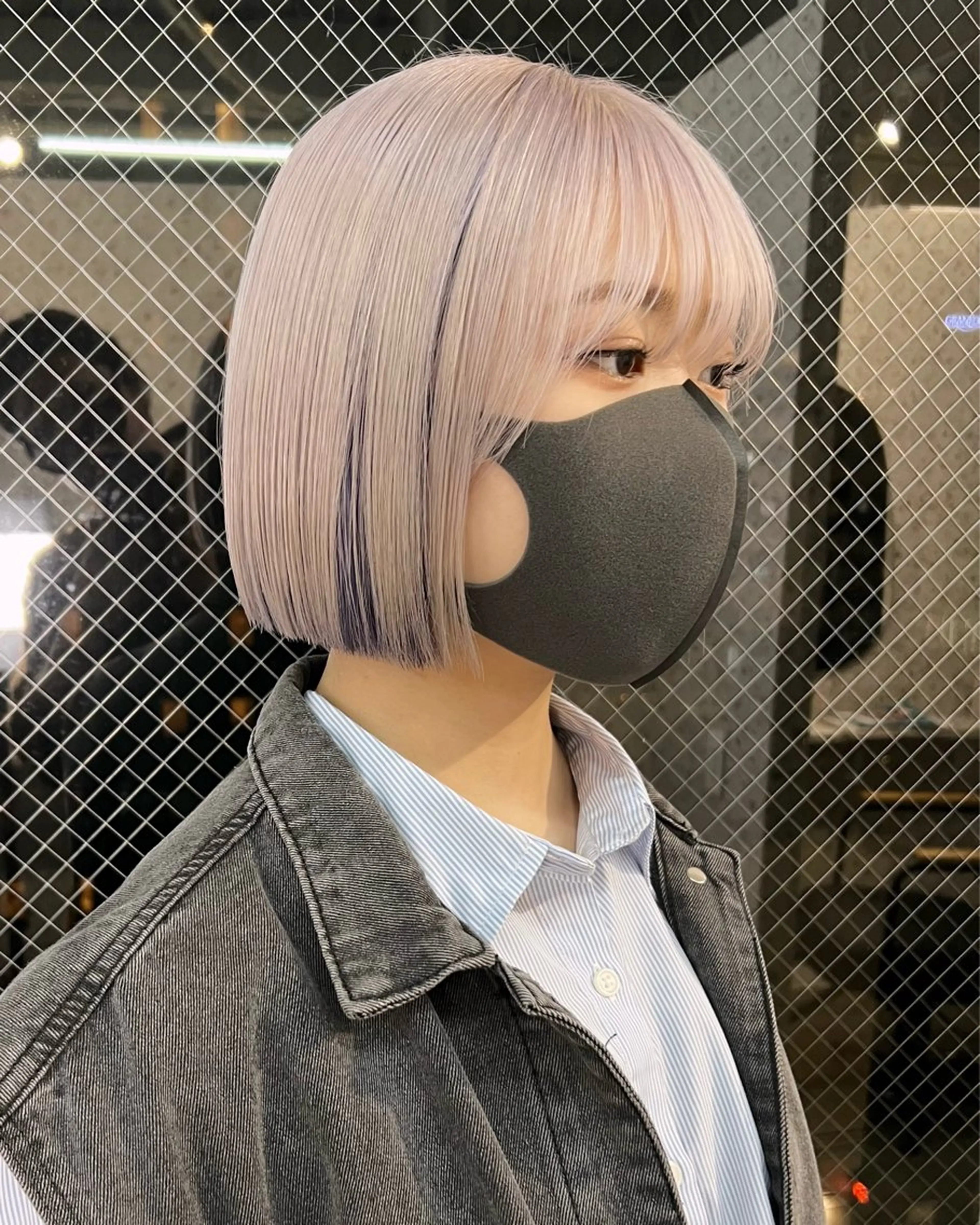 ショート カラー ヘアアレンジ ブリーチ ブロンド ブルーカラー ブルーバイオレット ケアブリーチ ヘアカラー トリートメント lani 天神大名/ブリーチのヘアスタイル