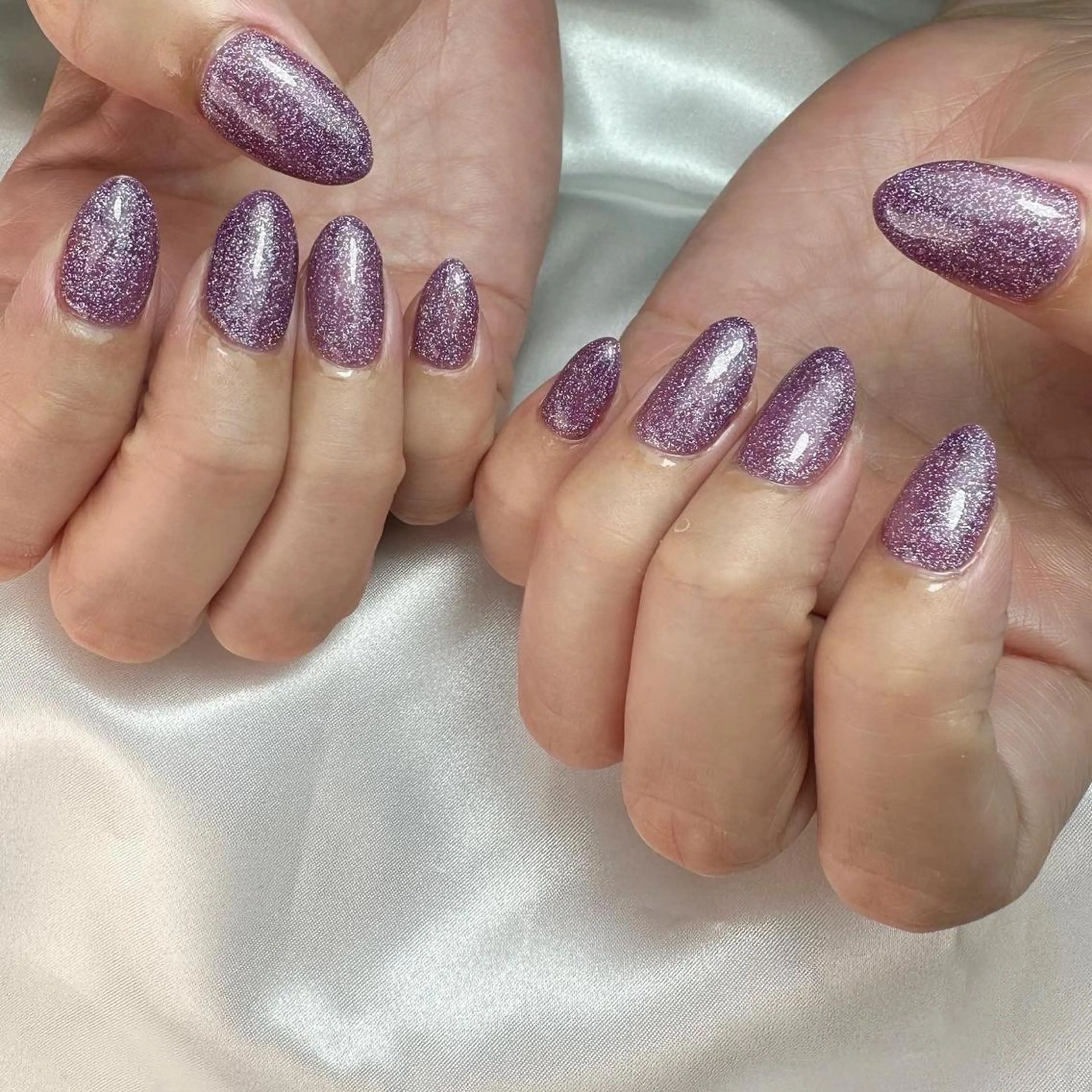 ネイル ラメ(グリッター) ワンカラーネイル パープル Nail ameria megu所属・ameria meguのネイルデザイン