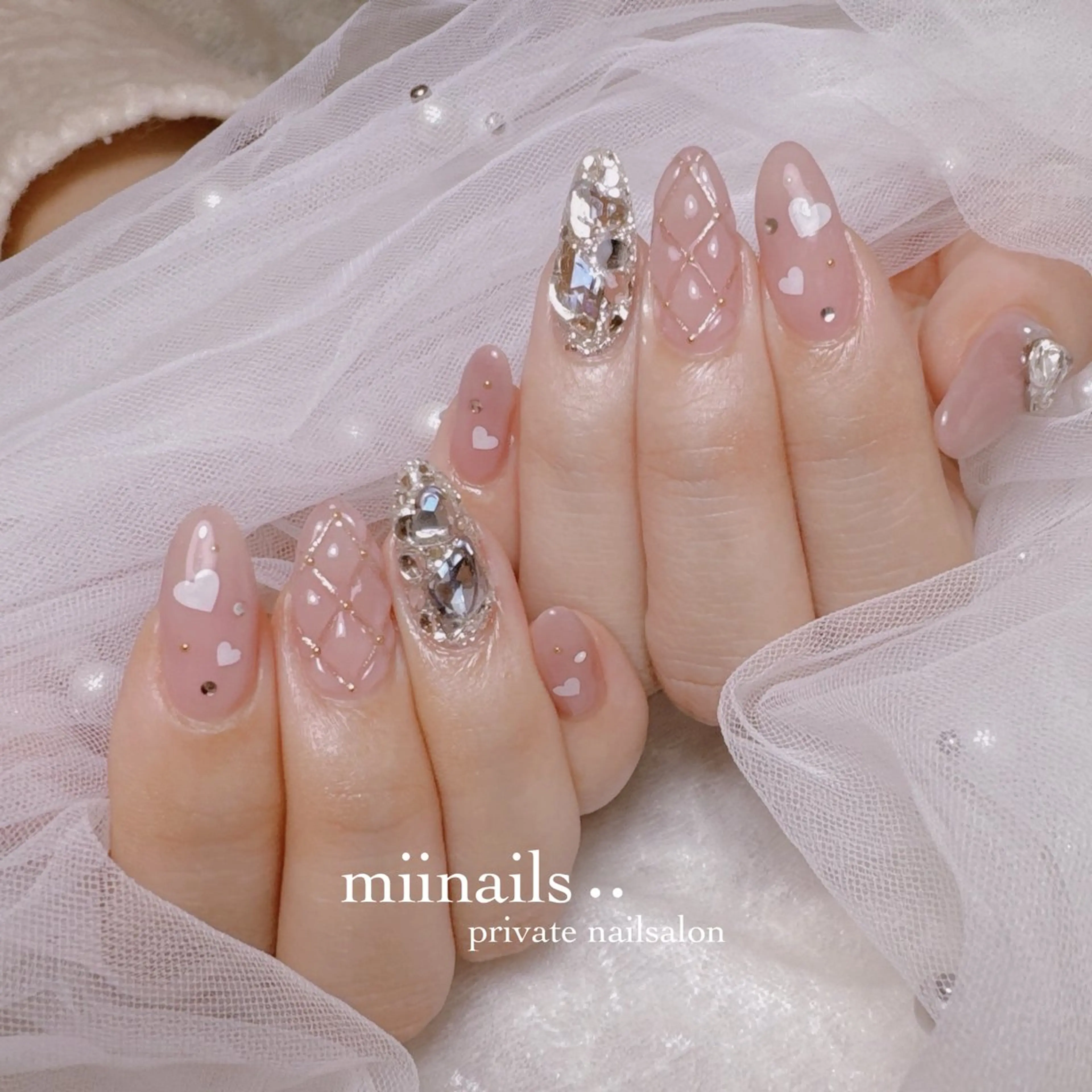 ネイル 韓国ネイル マグネットネイル ワンホンネイル ハンドネイル nailsalon miinailsのネイルデザイン