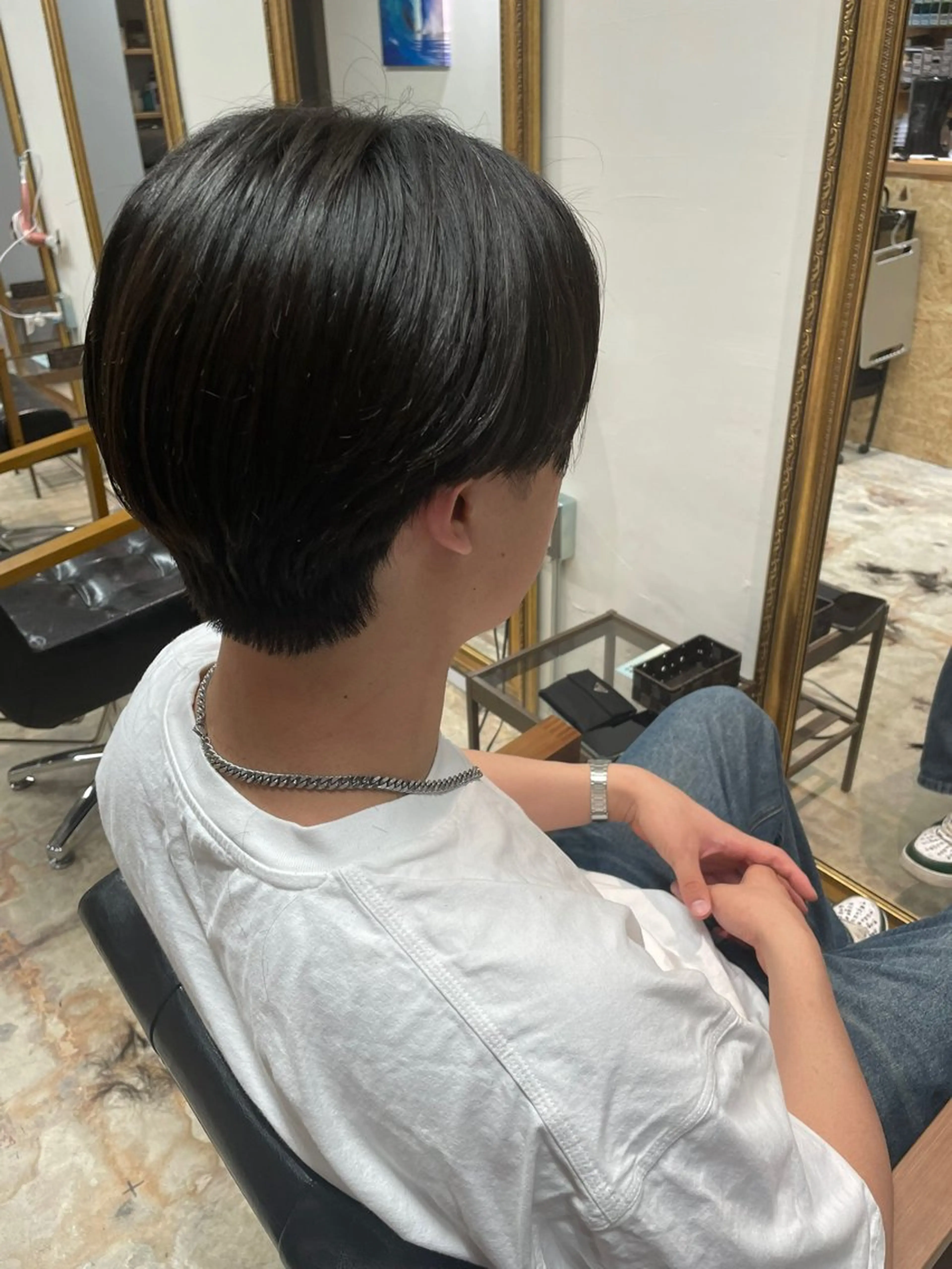 メンズ 飯島朋香 オリーブベージュ🌿のヘアスタイル