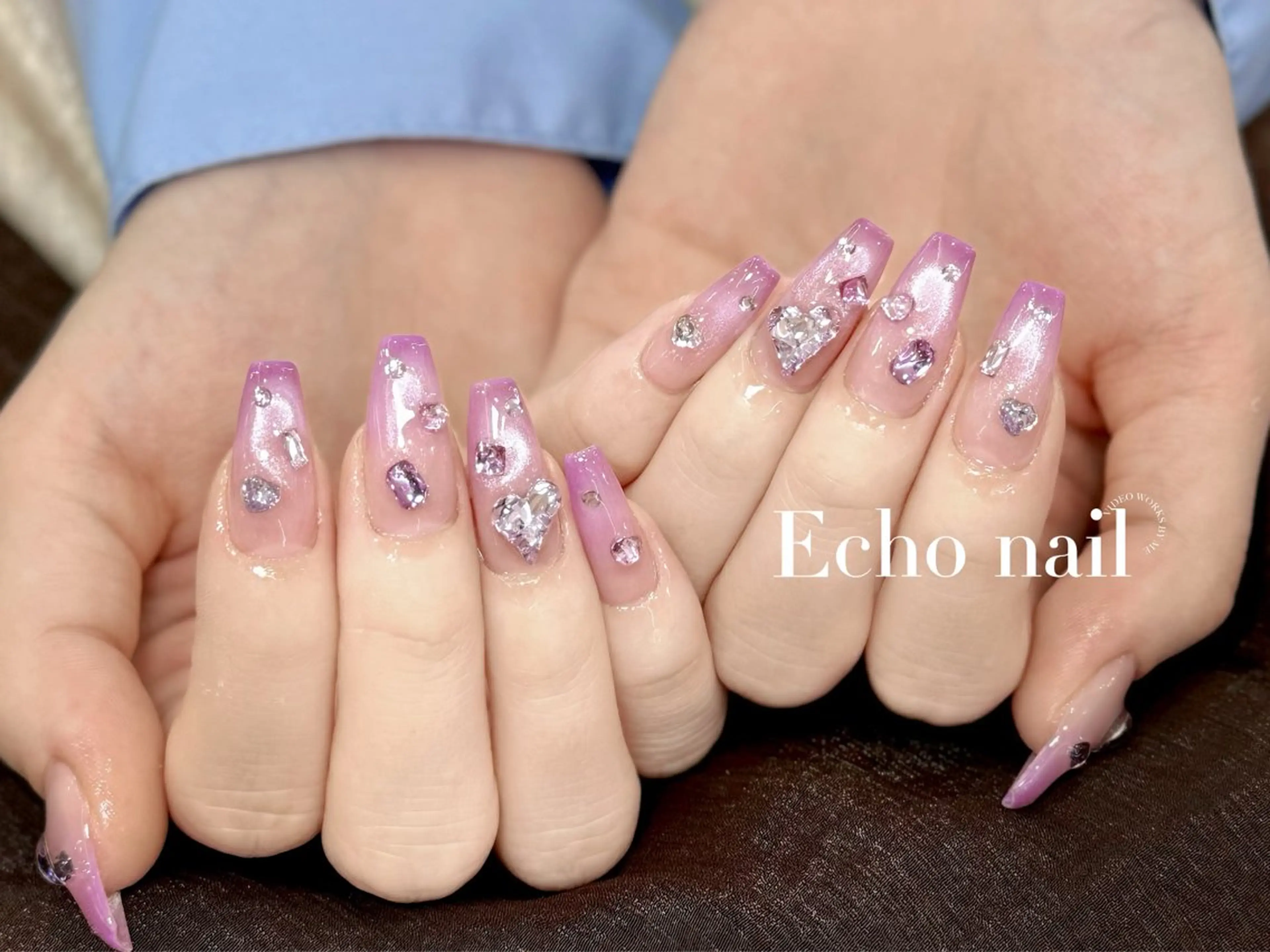 ネイル ボルドー ブラウン ツイードネイル 冬ネイル クリスマス ハンドネイル Echo Nail Salonのネイルデザイン