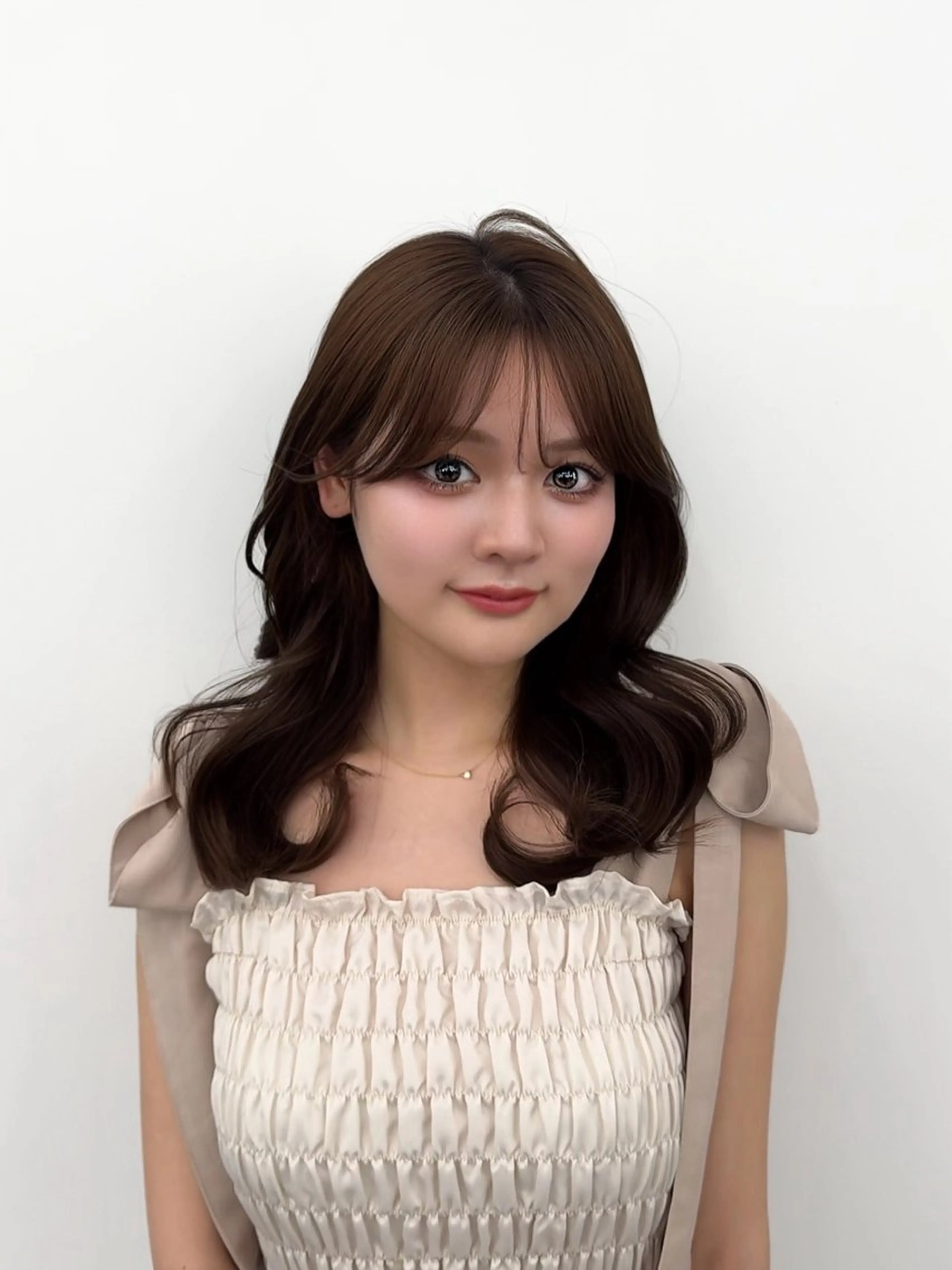 ミディアム カラー ヘアアレンジ カット ヘアカラー トリートメント 最小顔周りカット/ くびれヘア/窪田洸希のヘアスタイル