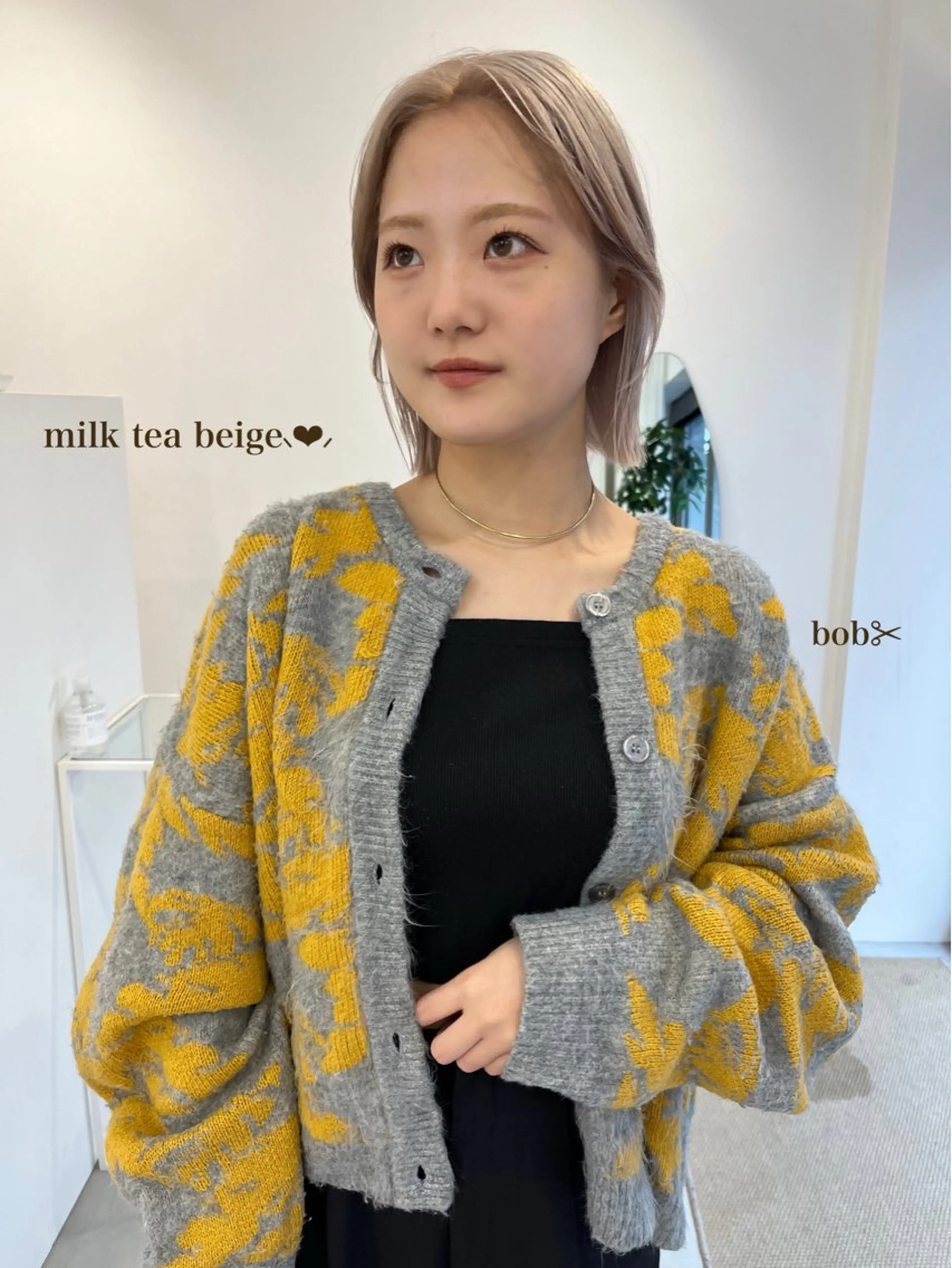 ショート 切りっぱなしボブ ボブ シースルーバング fit　stand所属・ハルカ/ fit standのヘアスタイル