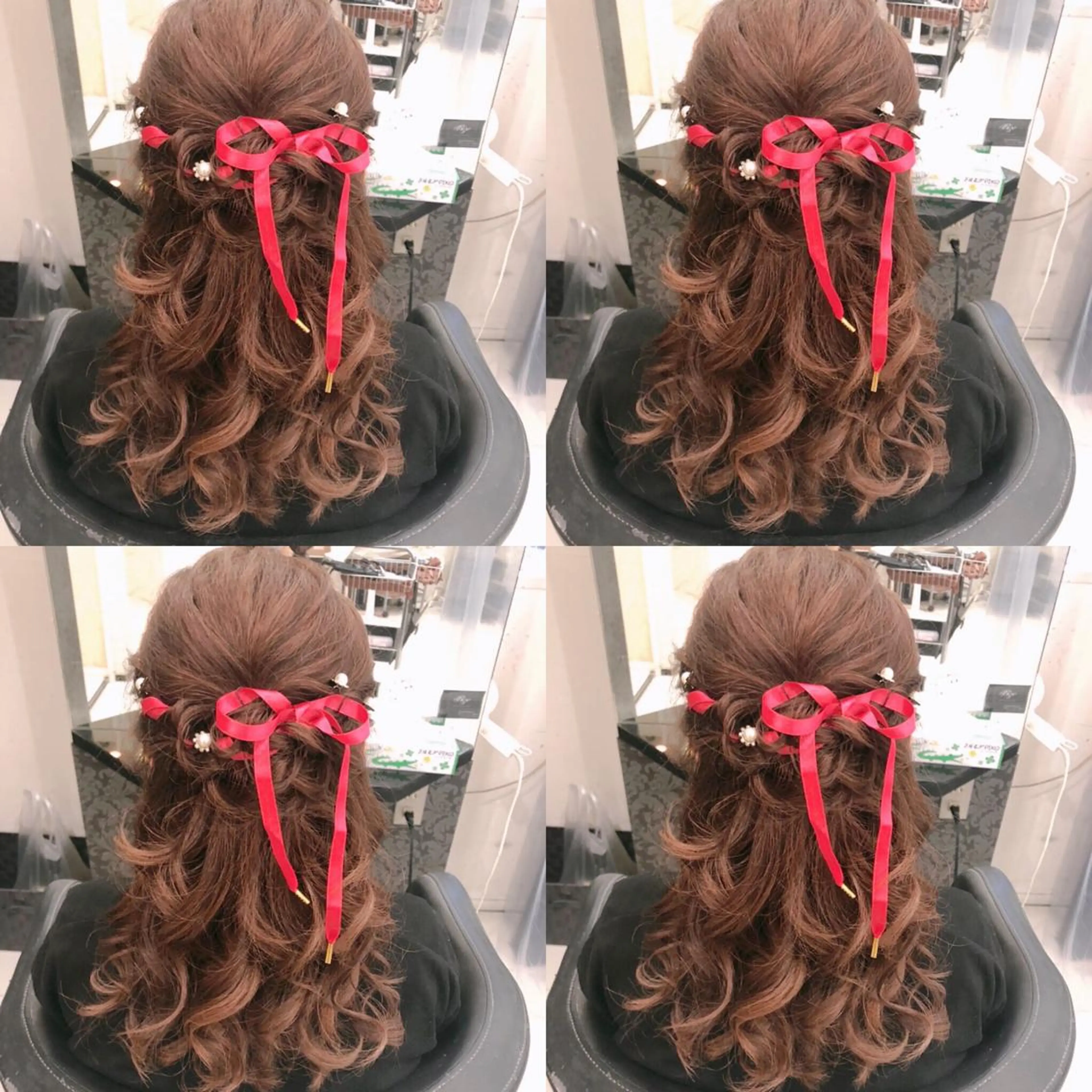 セミロング ヘアアレンジ ハーフアップ ヘアセット 🌷MAYU 🌷のヘアスタイル