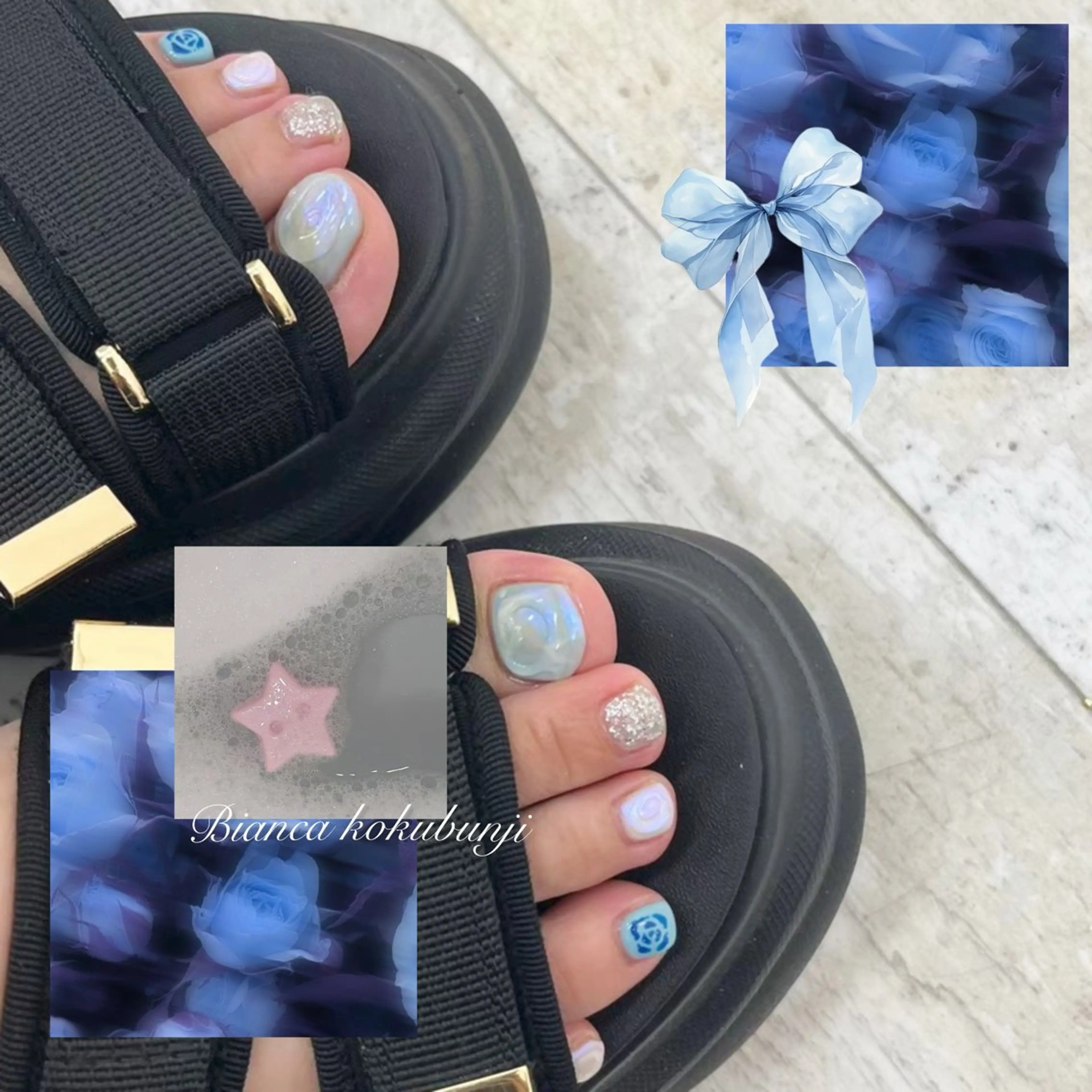 ネイル フットネイル キラキラネイル 持ち込み フットネイル Bianca☁国分寺 🤍店長/黒木愛美のネイルデザイン