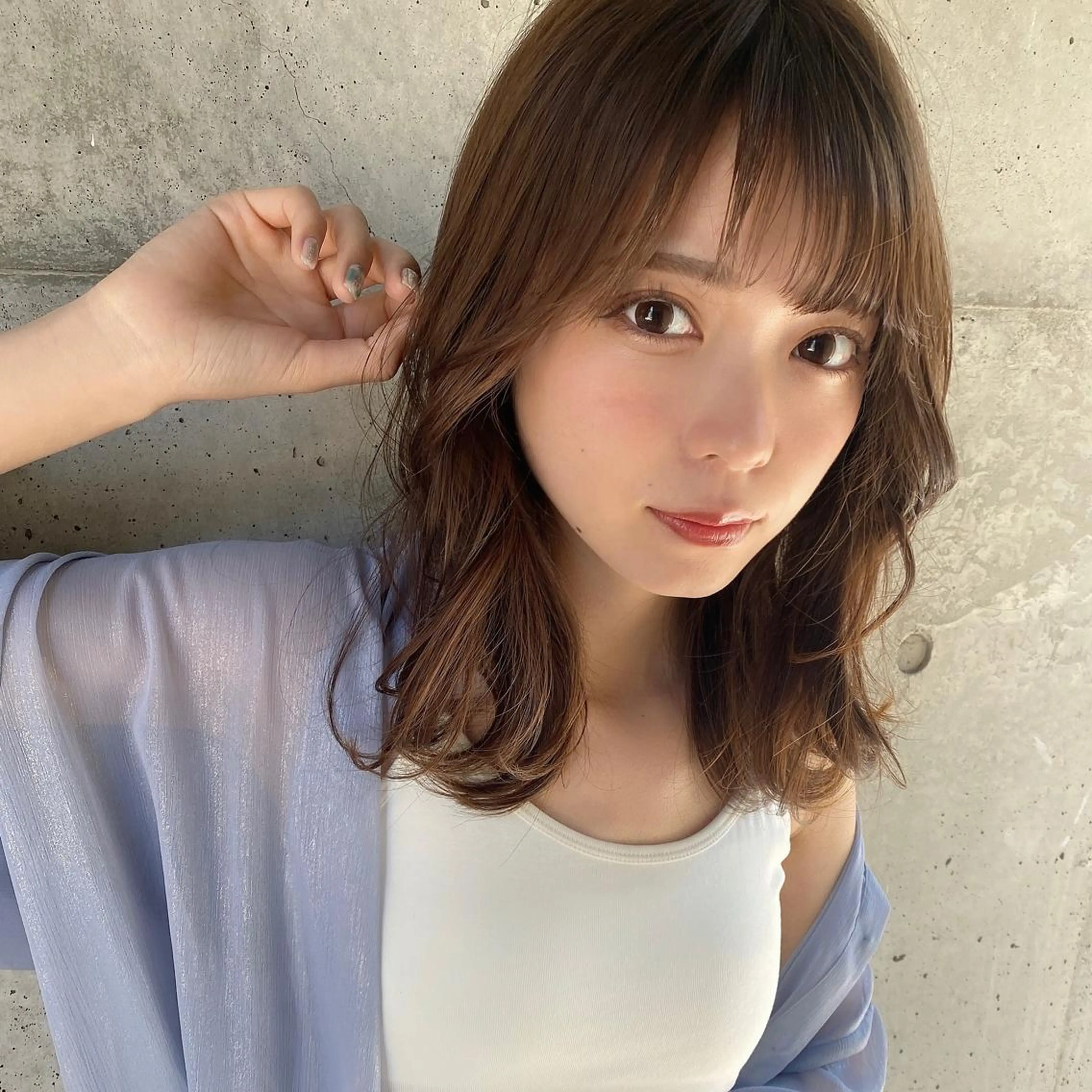 ミディアム くびれヘア 髪質改善 縮毛矯正 🧡くびれヘア/前髪 顔周り🧡久原結衣のヘアスタイル