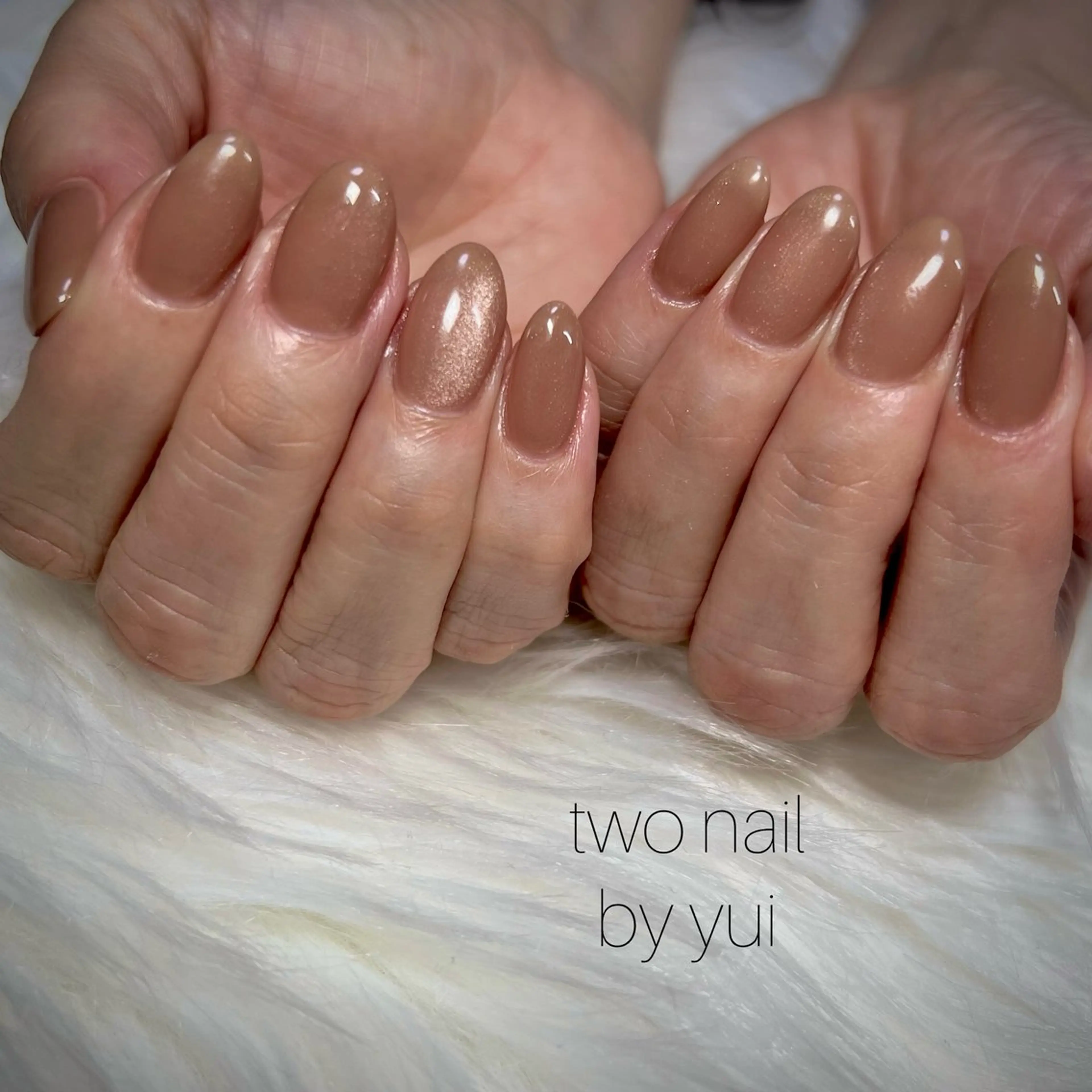 ネイル ブラウン キラキラネイル マグネットネイル ネイルチップ ホワイト ハンドネイル two nailのネイルデザイン