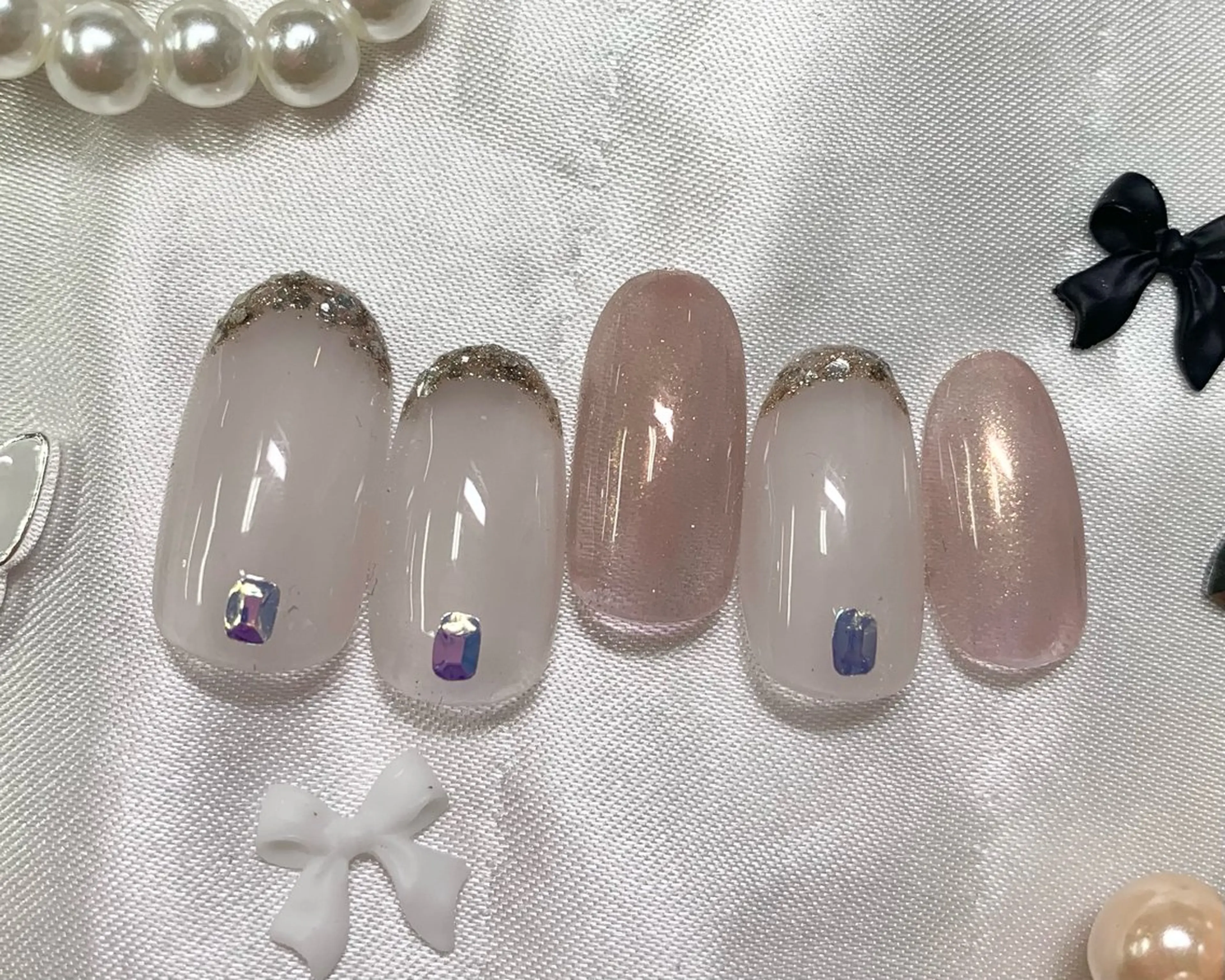 ネイル ハンドネイル ネイルPetit Ribbonのネイルデザイン