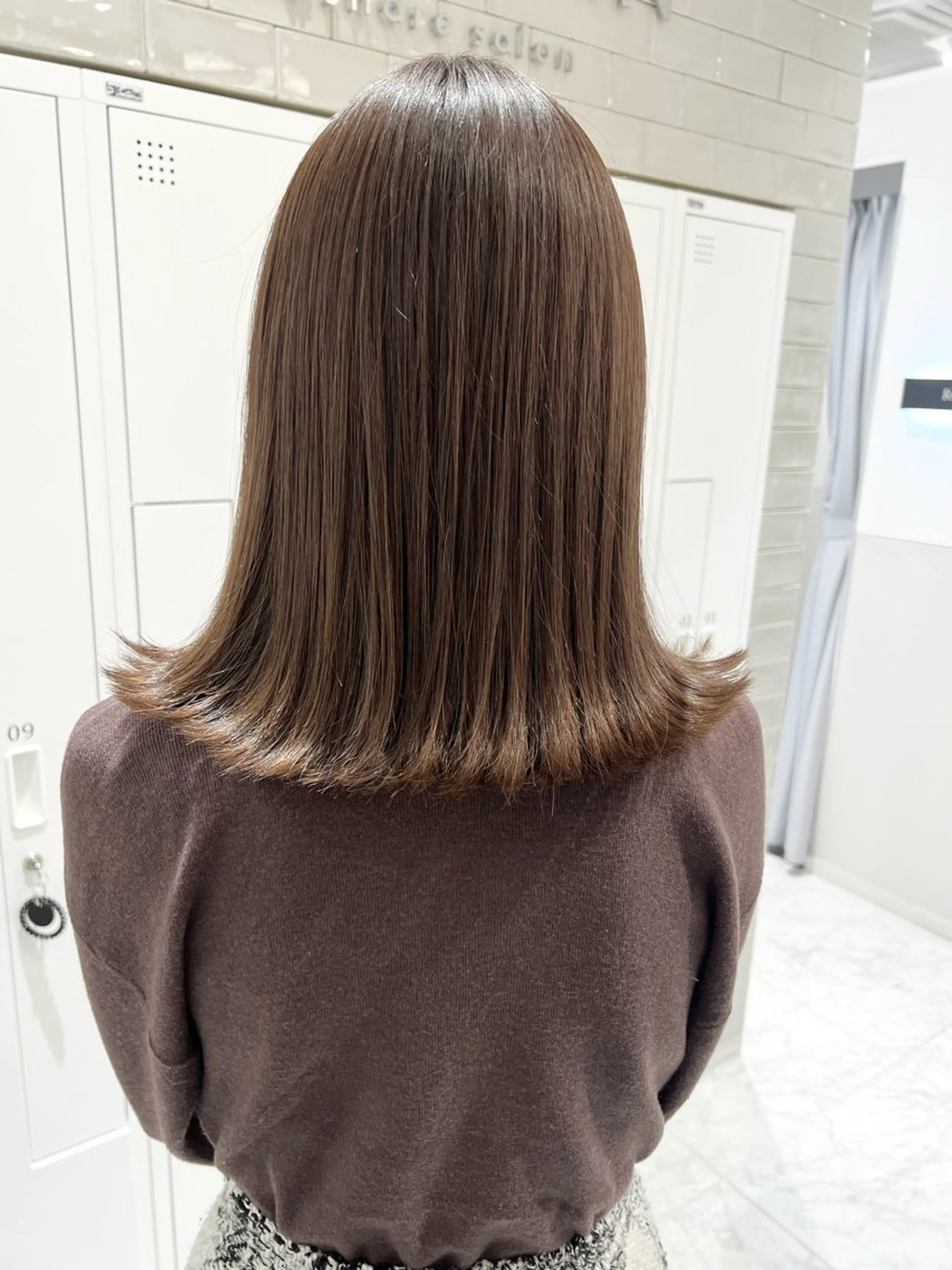ミディアム ラベンダーブラウン カット ヘアカラー トリートメント 韓国モテhair🍑 momoのヘアスタイル