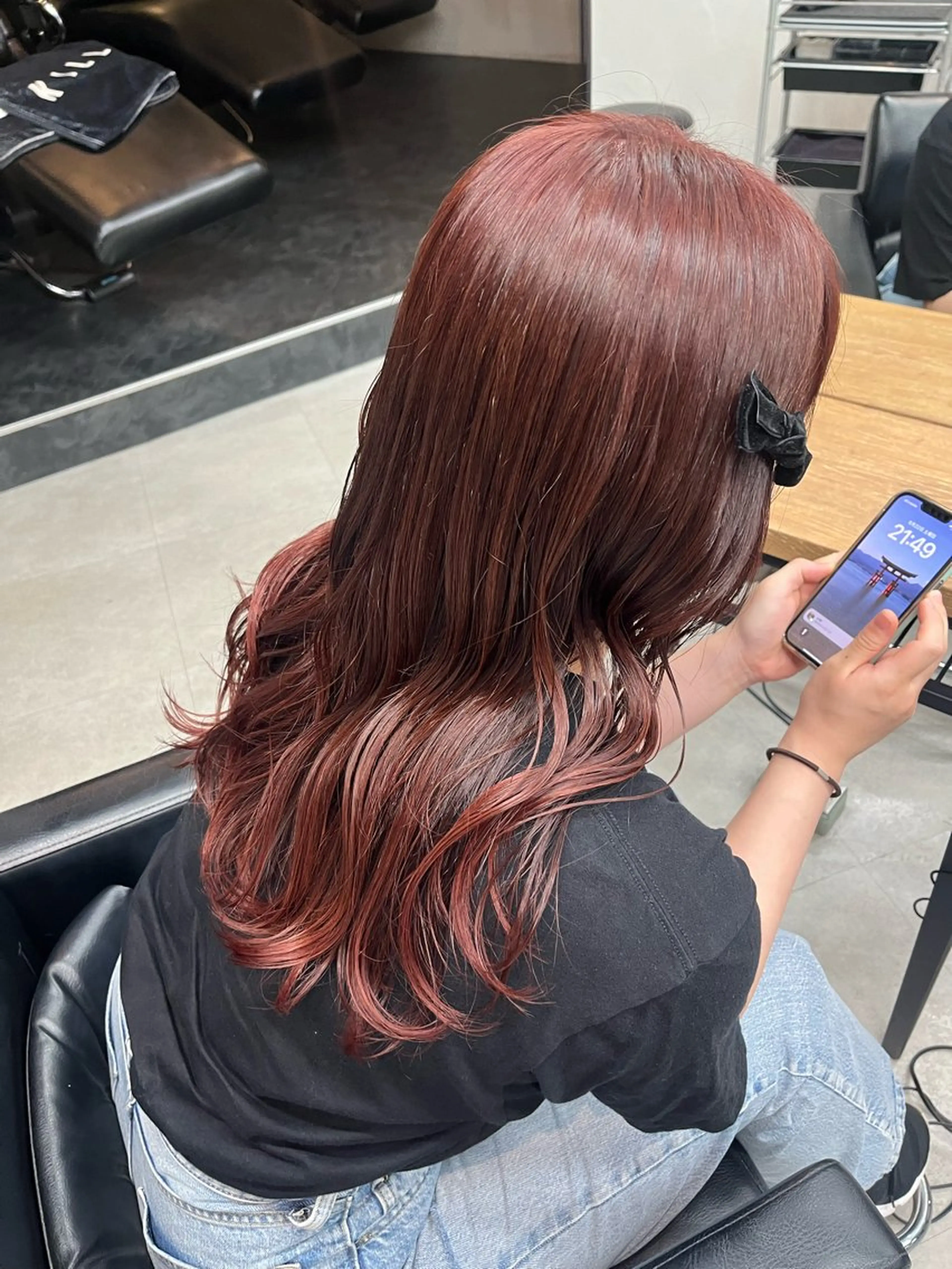 セミロング カラー ヘアアレンジ ブリーチ ブリーチなしカラー ピンクカラー 🫧透明感カラー/ ナルハ🫧のヘアスタイル