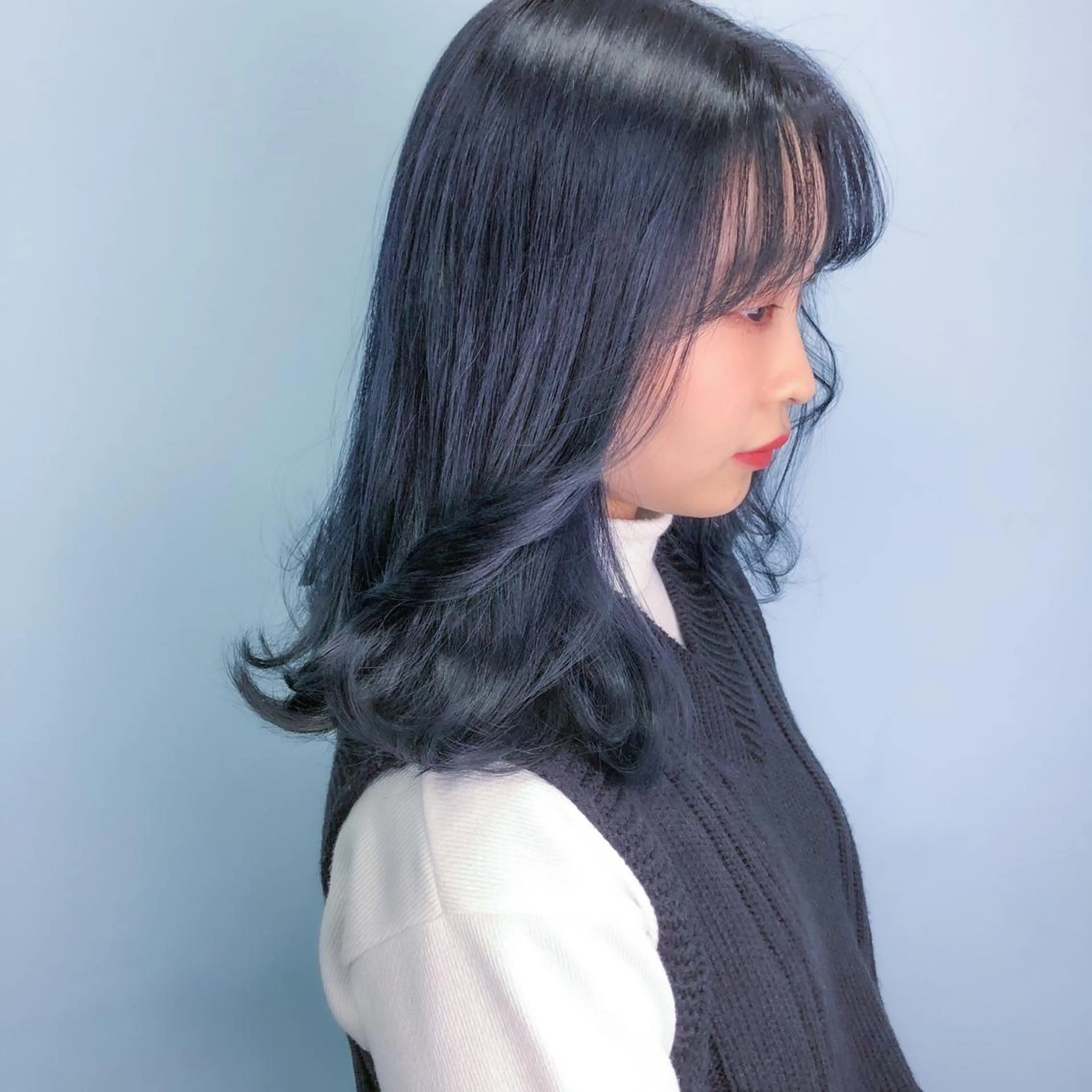 ミディアム カラー カット 💗💗韓国レイヤー yu-ki💗💗のヘアスタイル