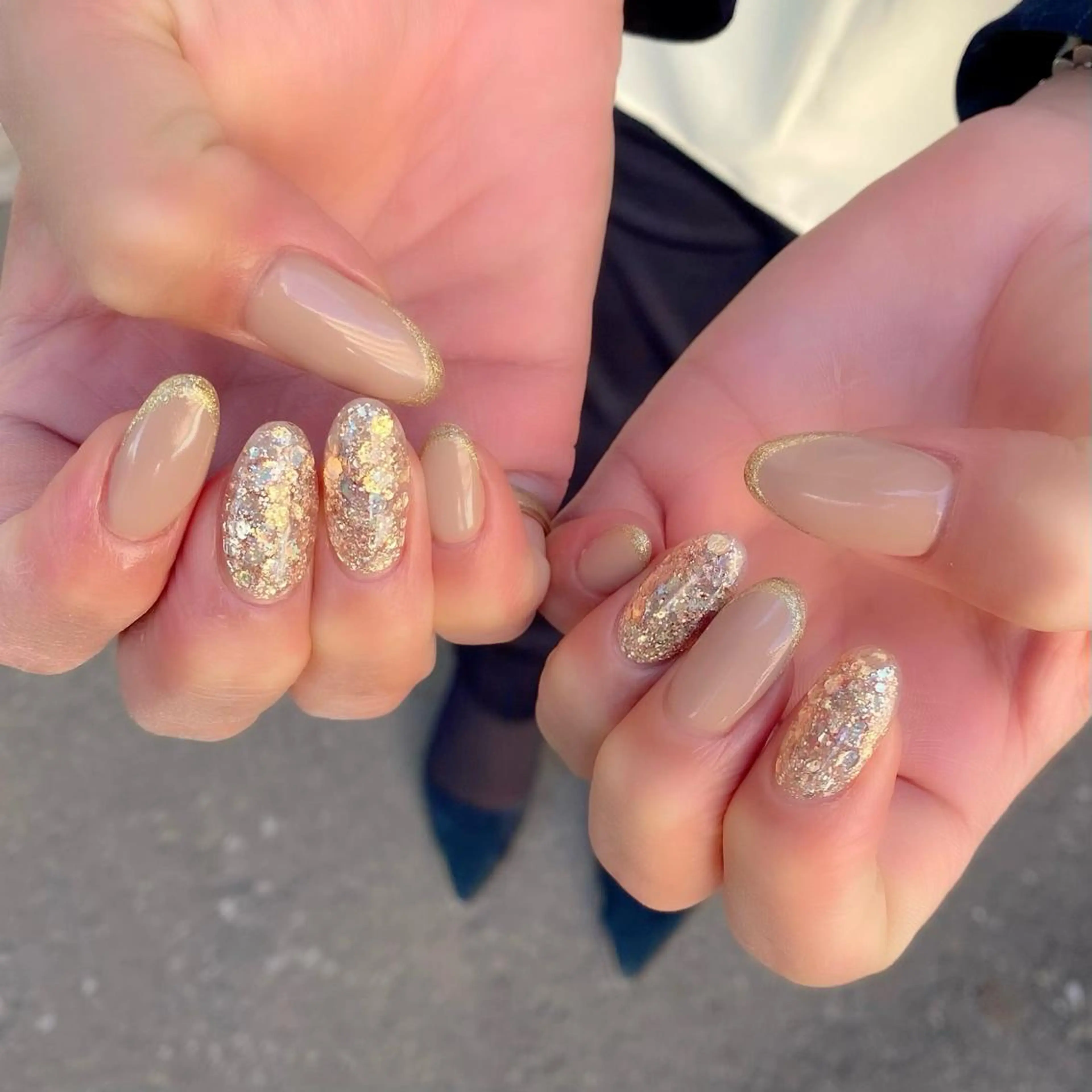 ネイル ジェルネイル キラキラネイル 春ネイル ハンドネイル Salon Kのネイルデザイン