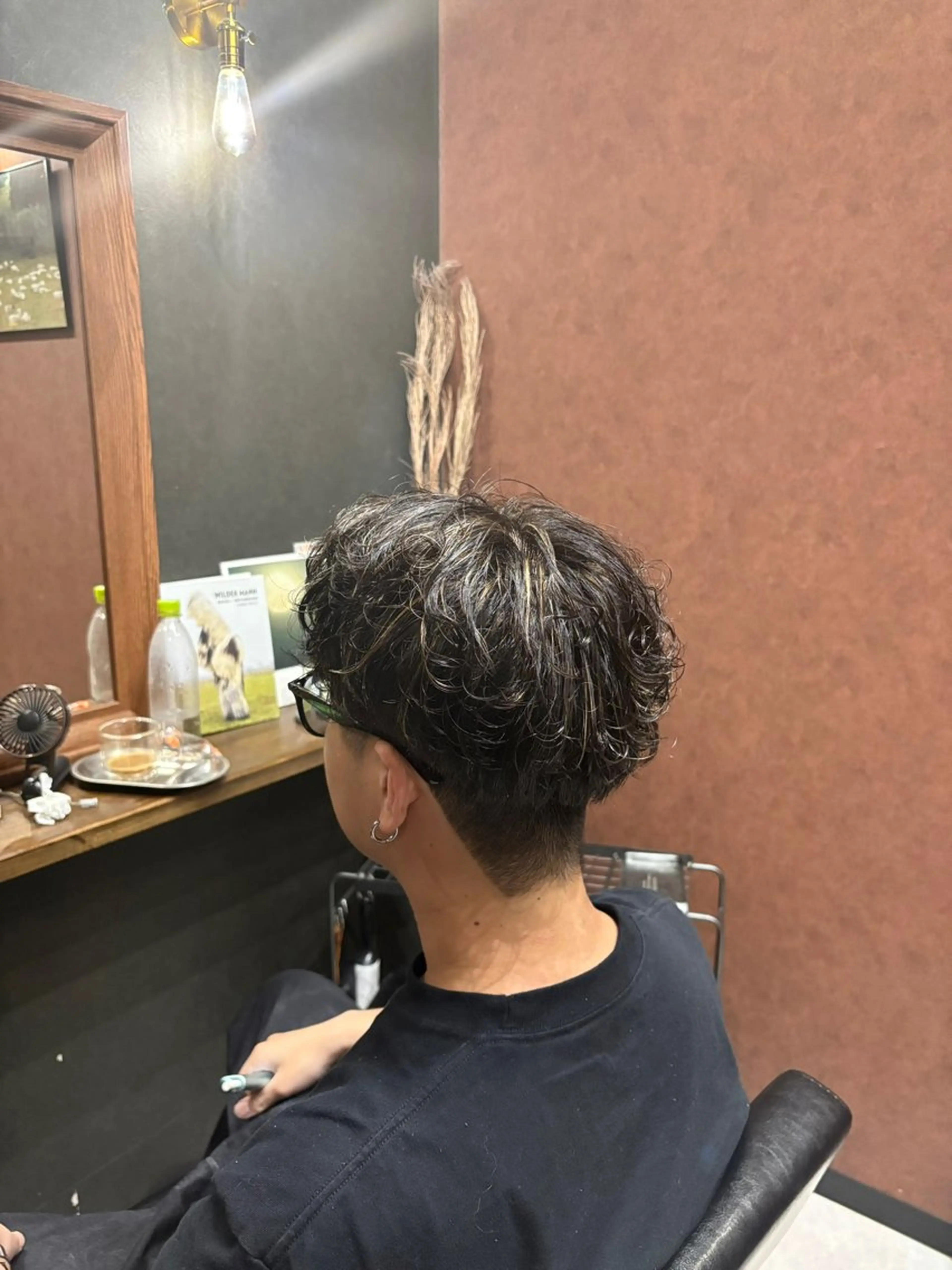 カラー パーマ メンズ メンズメッシュ メッシュ E 難波OCAT店所属・Rei .のヘアスタイル