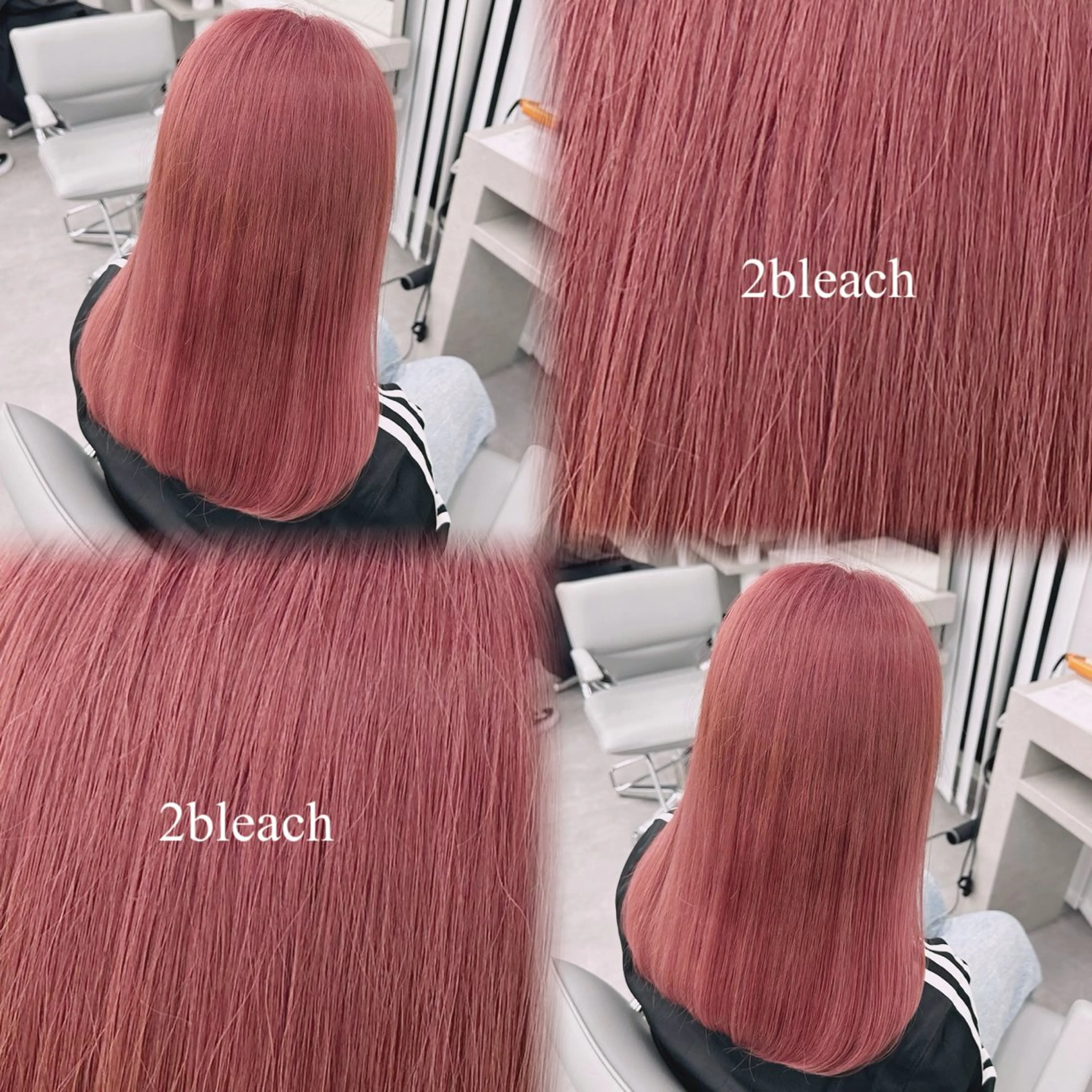 セミロング カラー ピンクカラー ヘアカラー 🎀‪ピンクベージュ 🎀ブリーチmikuのヘアスタイル