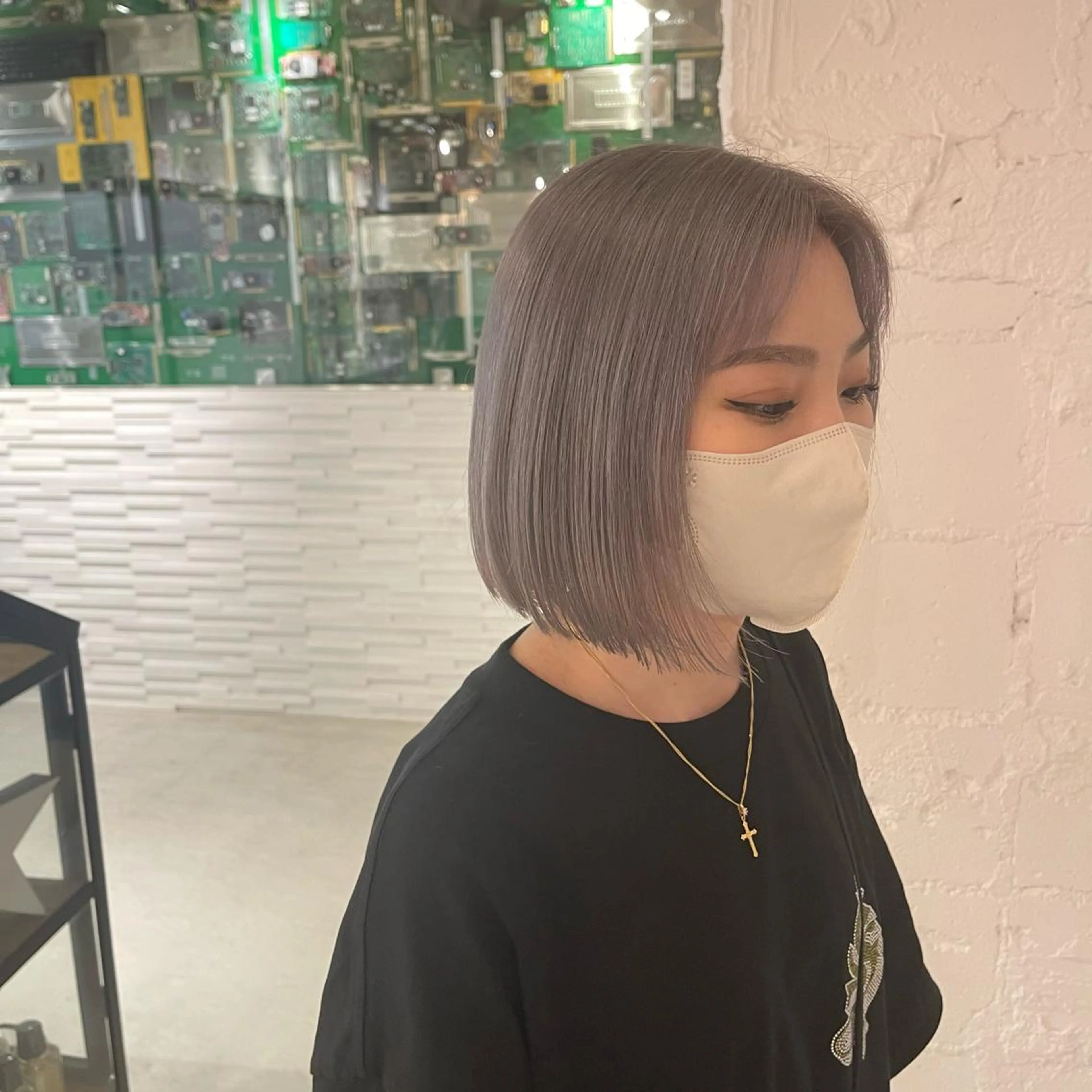 ショート カラー ヘアカラー トリートメント lunty miichiのヘアスタイル