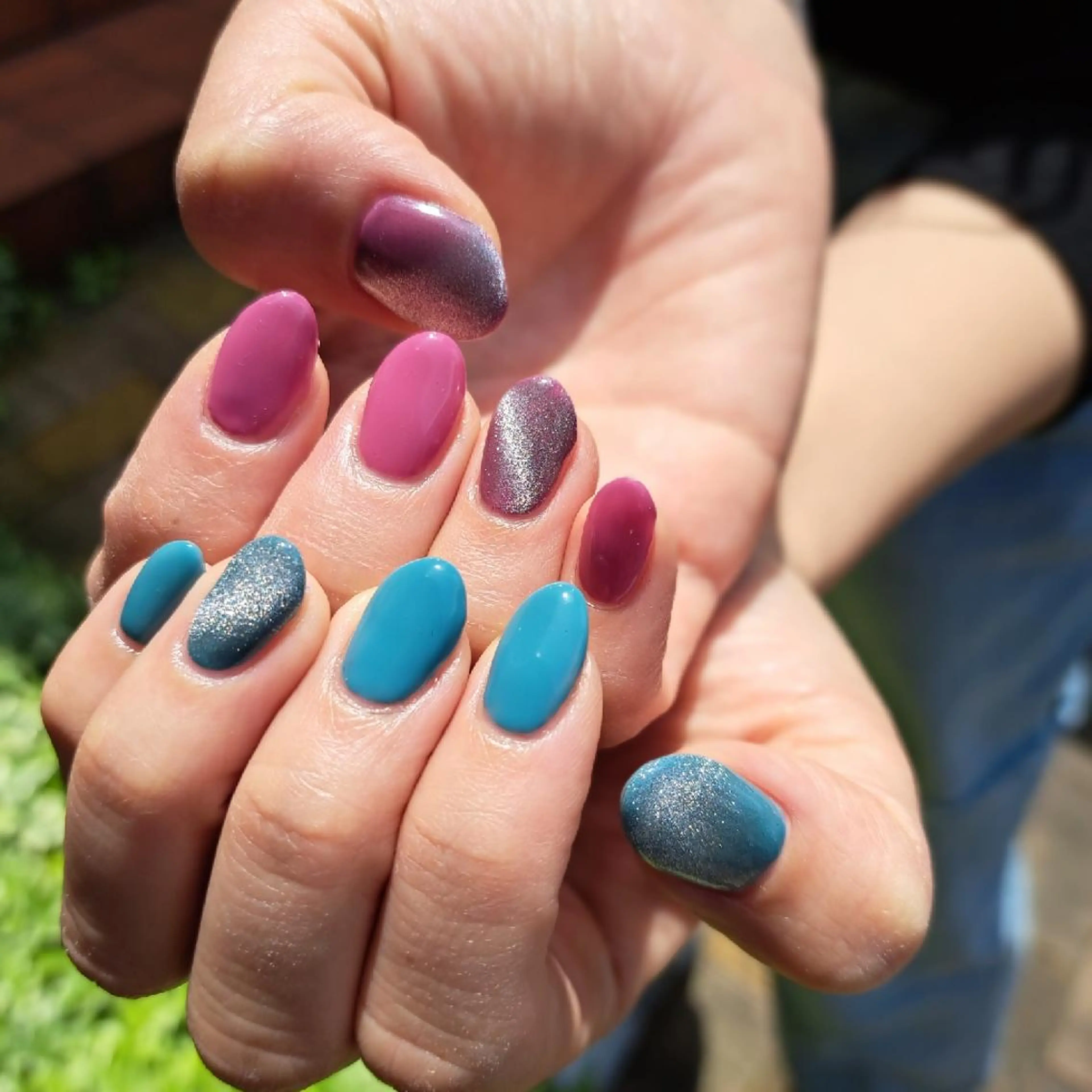 ネイル ブルー HAYASHI  Nのネイルデザイン