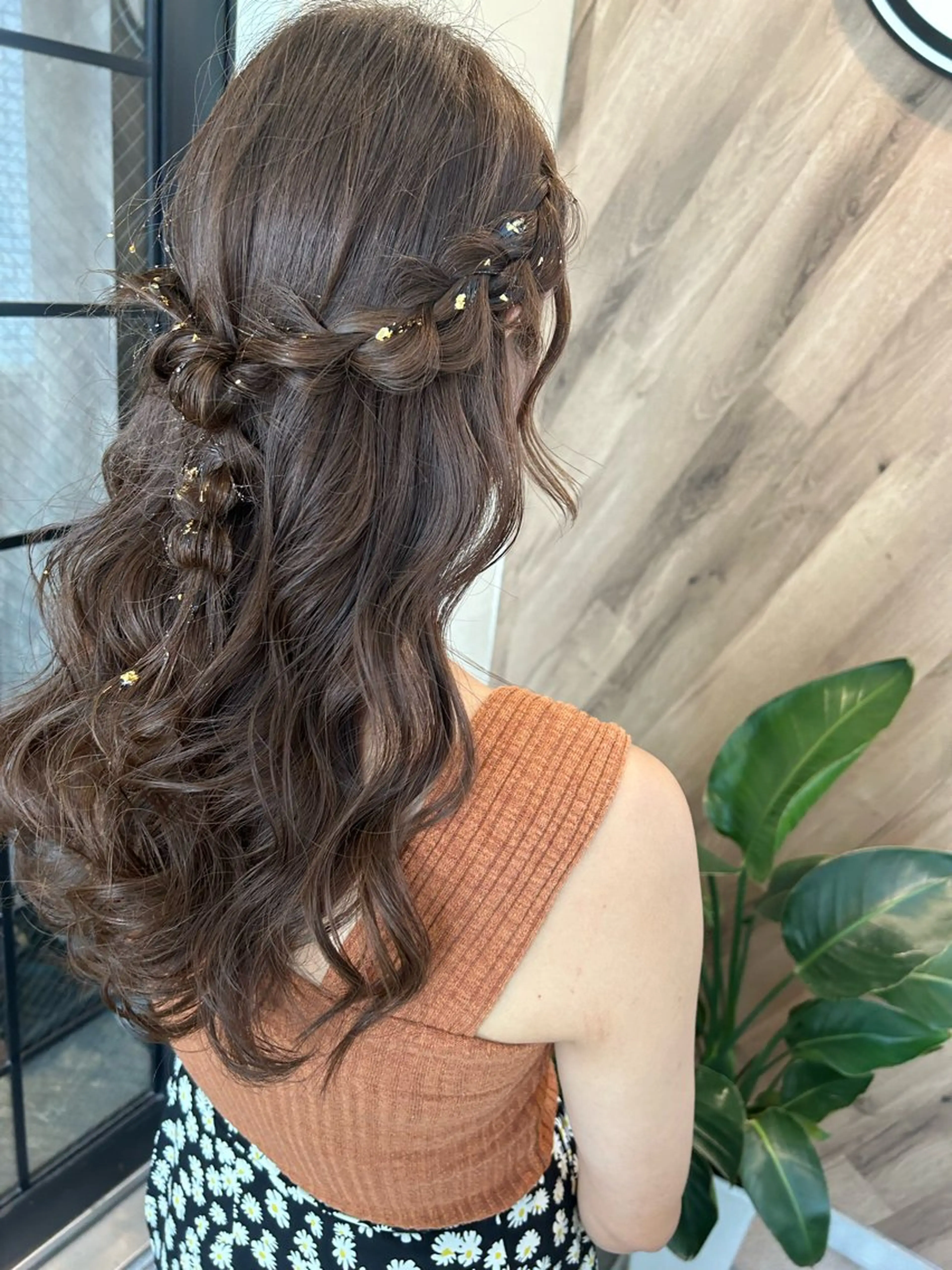 ロング ヘアアレンジ ハーフアップ ヘアセット 飯塚 沙衣のヘアスタイル