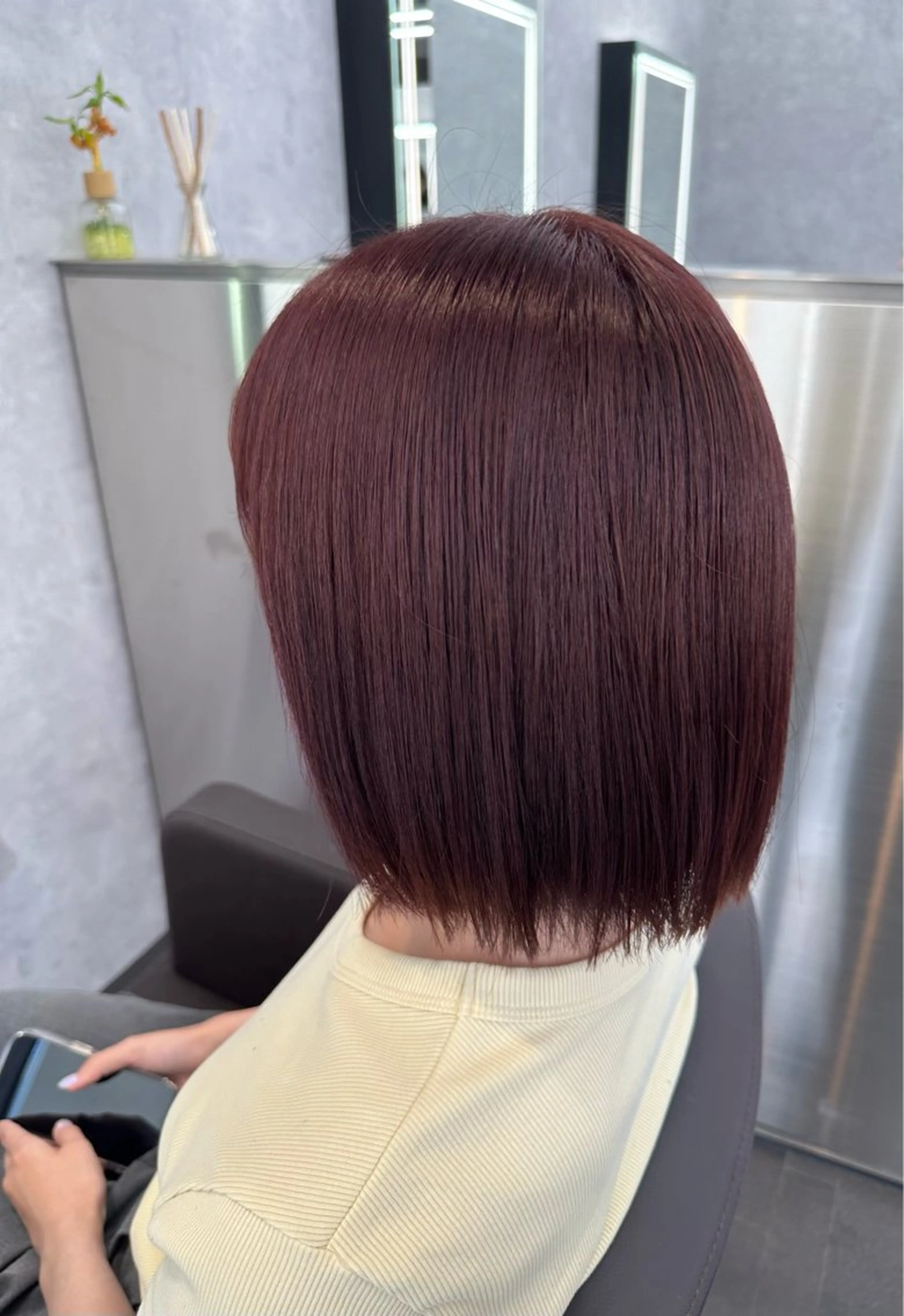 ミディアム カラー ブリーチ ブラウンカラー ブリーチなしカラー ピンクカラー ヘアカラー いろあそび mahoのヘアスタイル