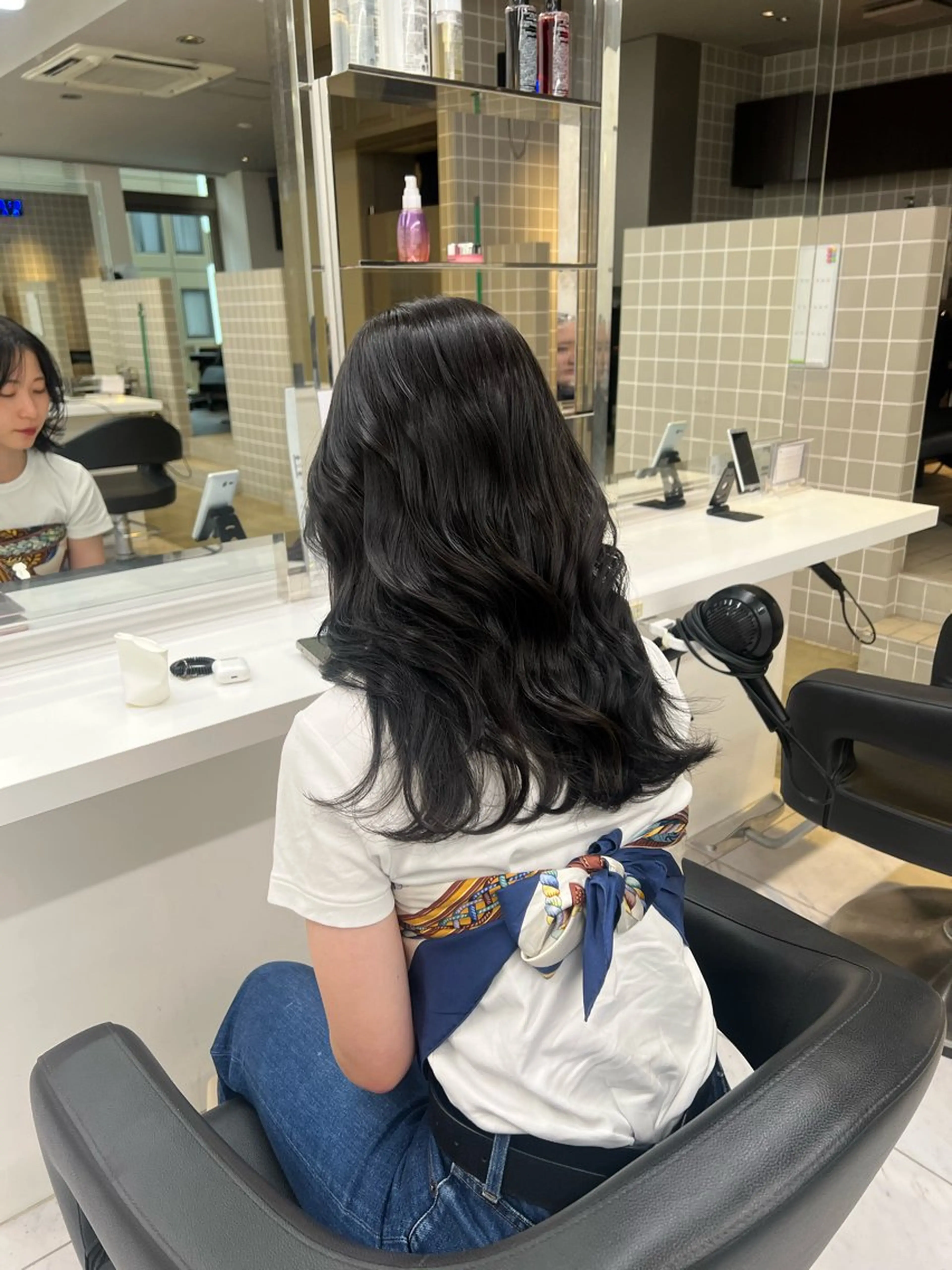 ロング カラー ヘアカラー 韓国レイヤーカット /ダブルカラーのヘアスタイル