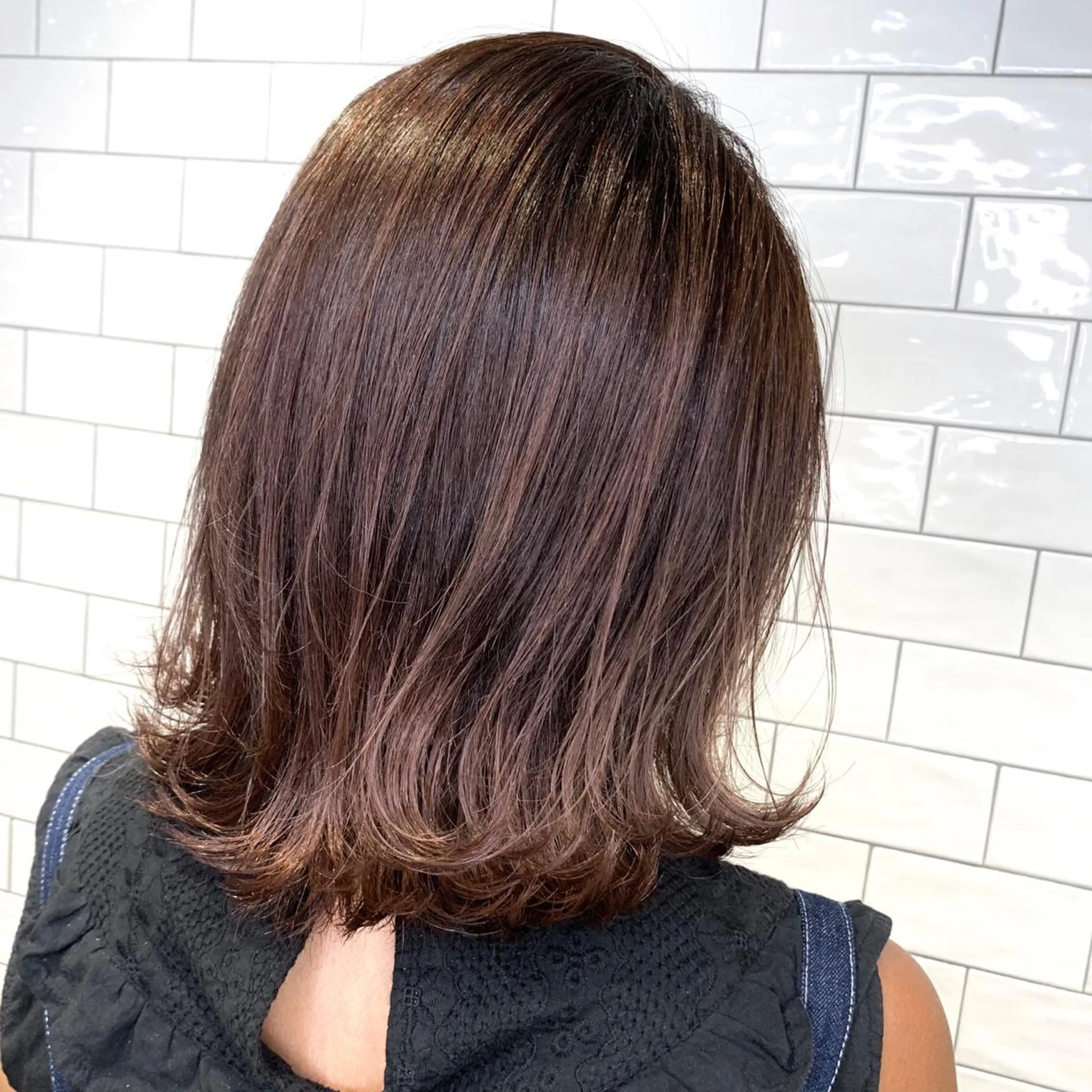 ミディアム カラー 透明感カラー ハイライトカラー ハイライト トリートメント 原山 直人のヘアスタイル