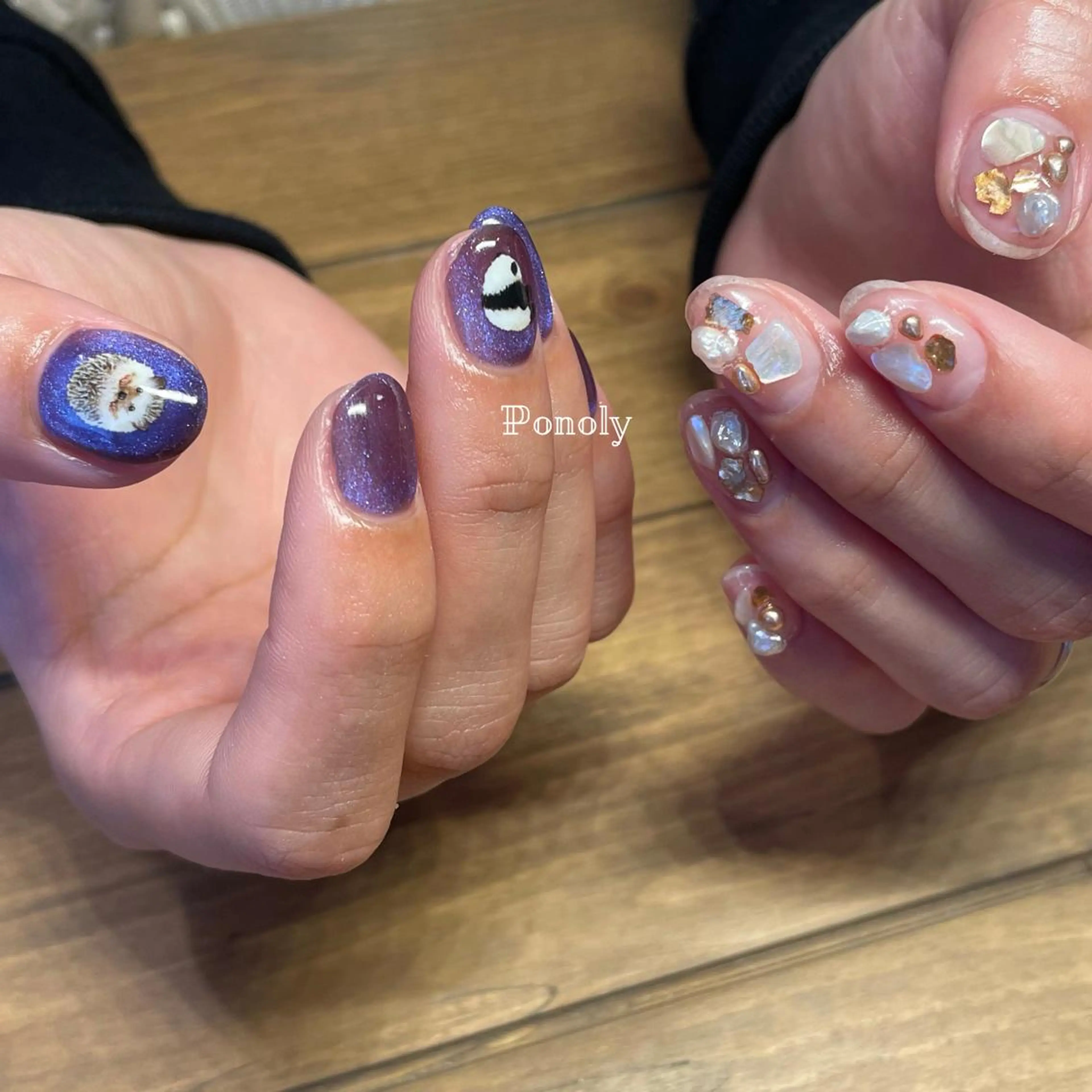 ショート ネイル ジェルネイル マグネットネイル ニュアンスネイル ワンカラーネイル パラジェル 10ten Mikiのネイルデザイン