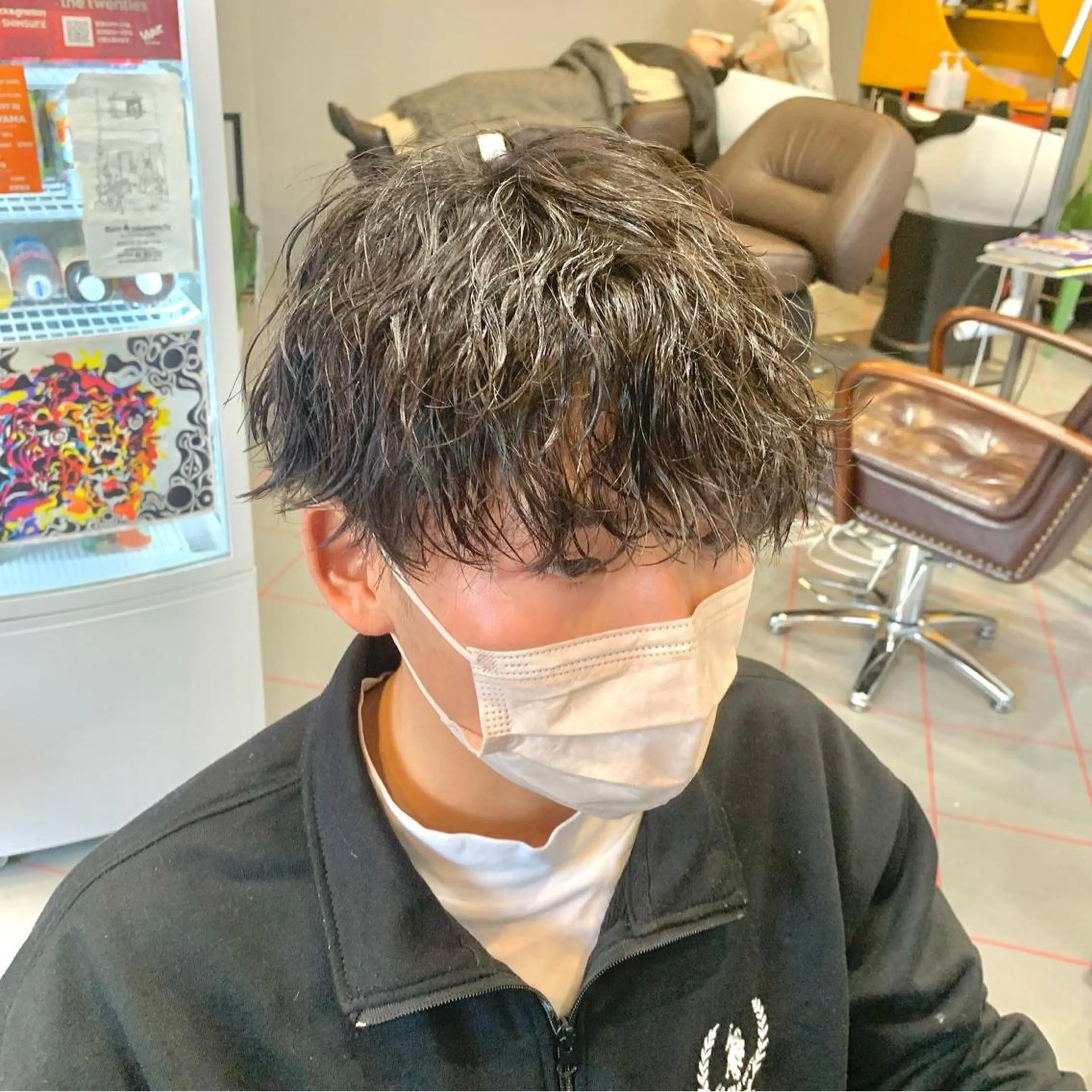 ショート パーマ メンズ 波巻きパーマ メンズサロン　アソビ所属・【扱いやすいパーマ】 眞鍋拓己のヘアスタイル