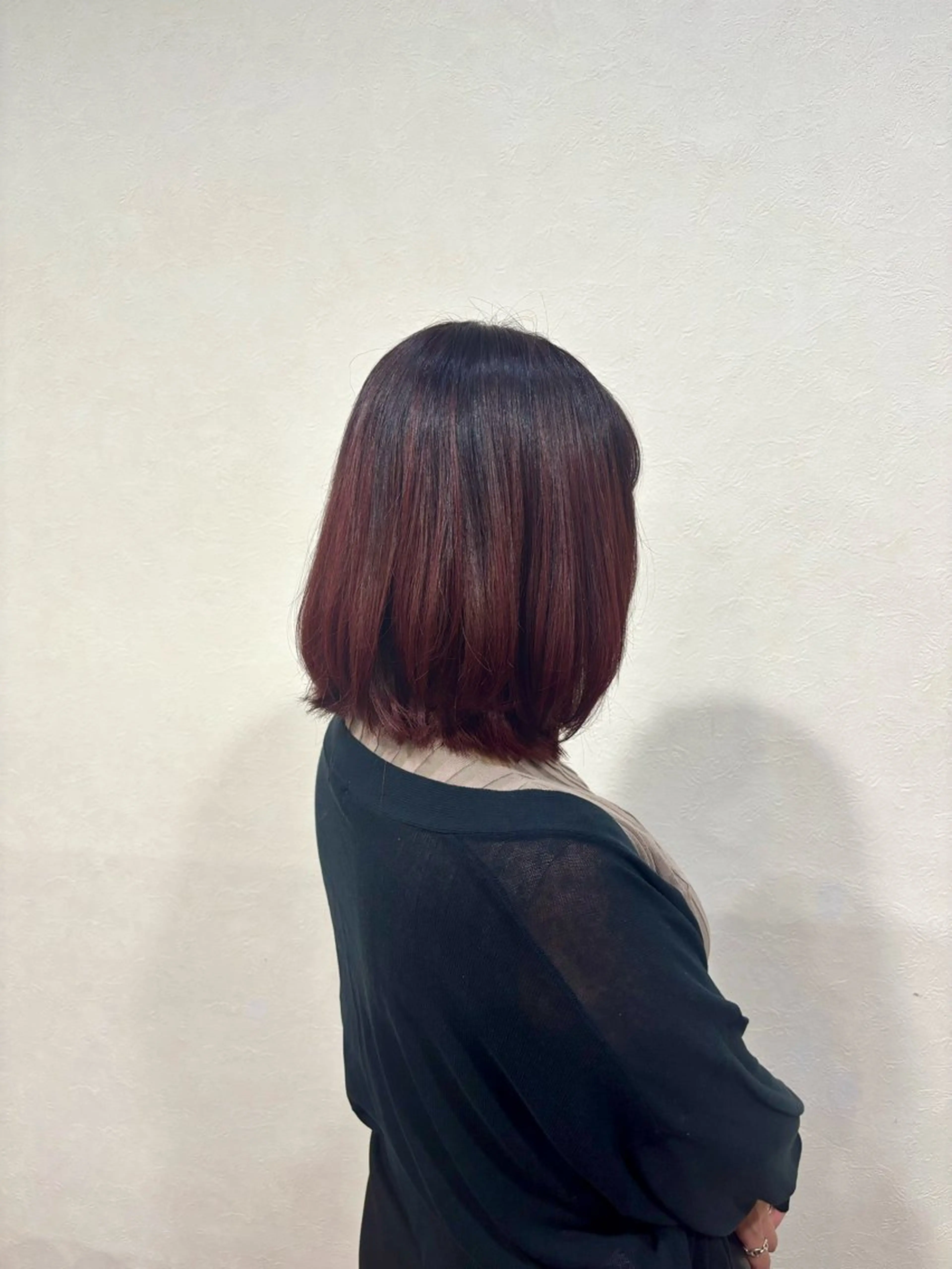 ミディアム ボブ レイヤーカット カット ヘアカラー 髙木 雅子のヘアスタイル