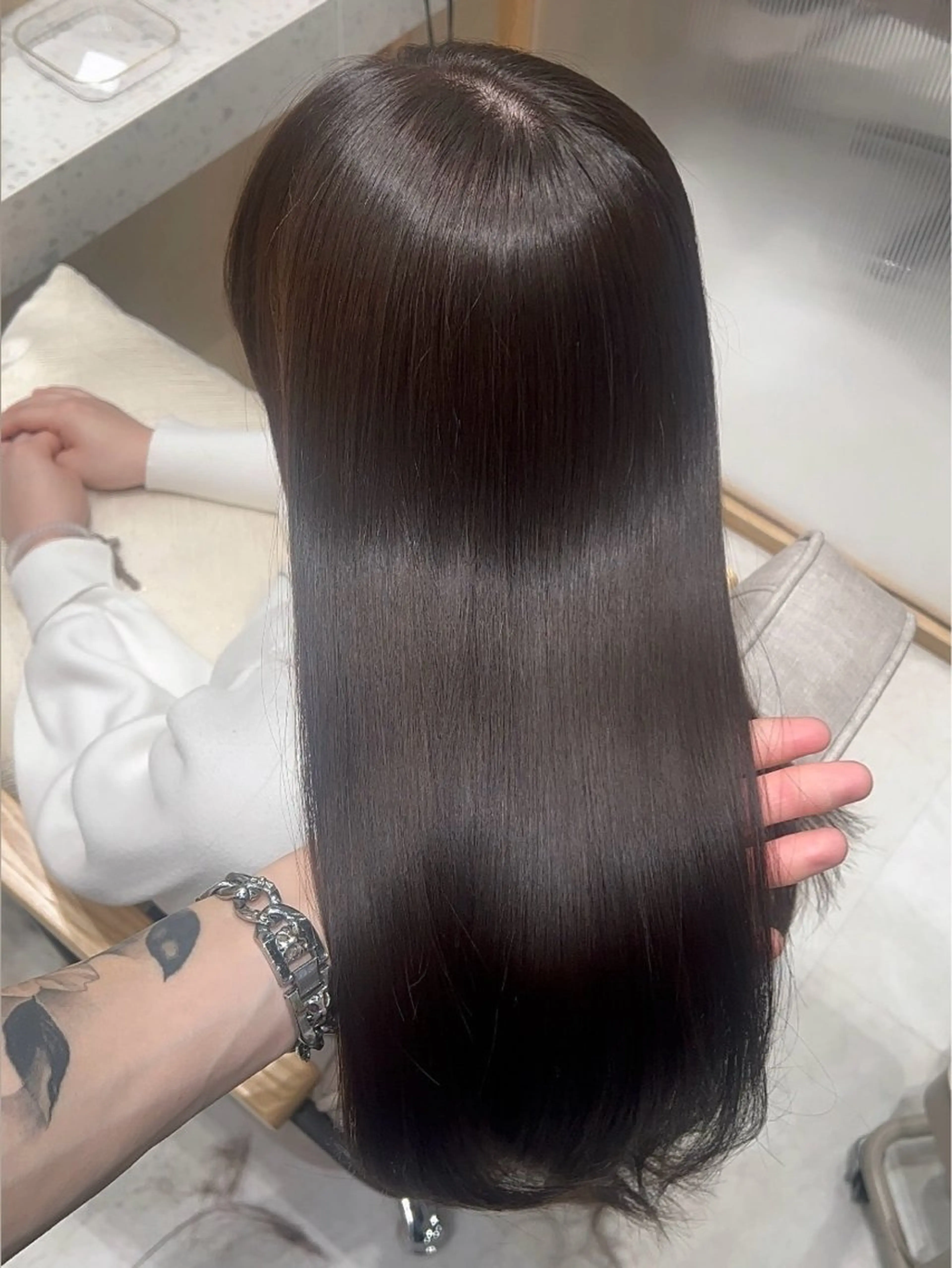 セミロング アッシュ 髪質改善 トリートメント ヘアカラー トリートメント 💎髪質改善艶髪 💎透明感カラー💎のヘアスタイル