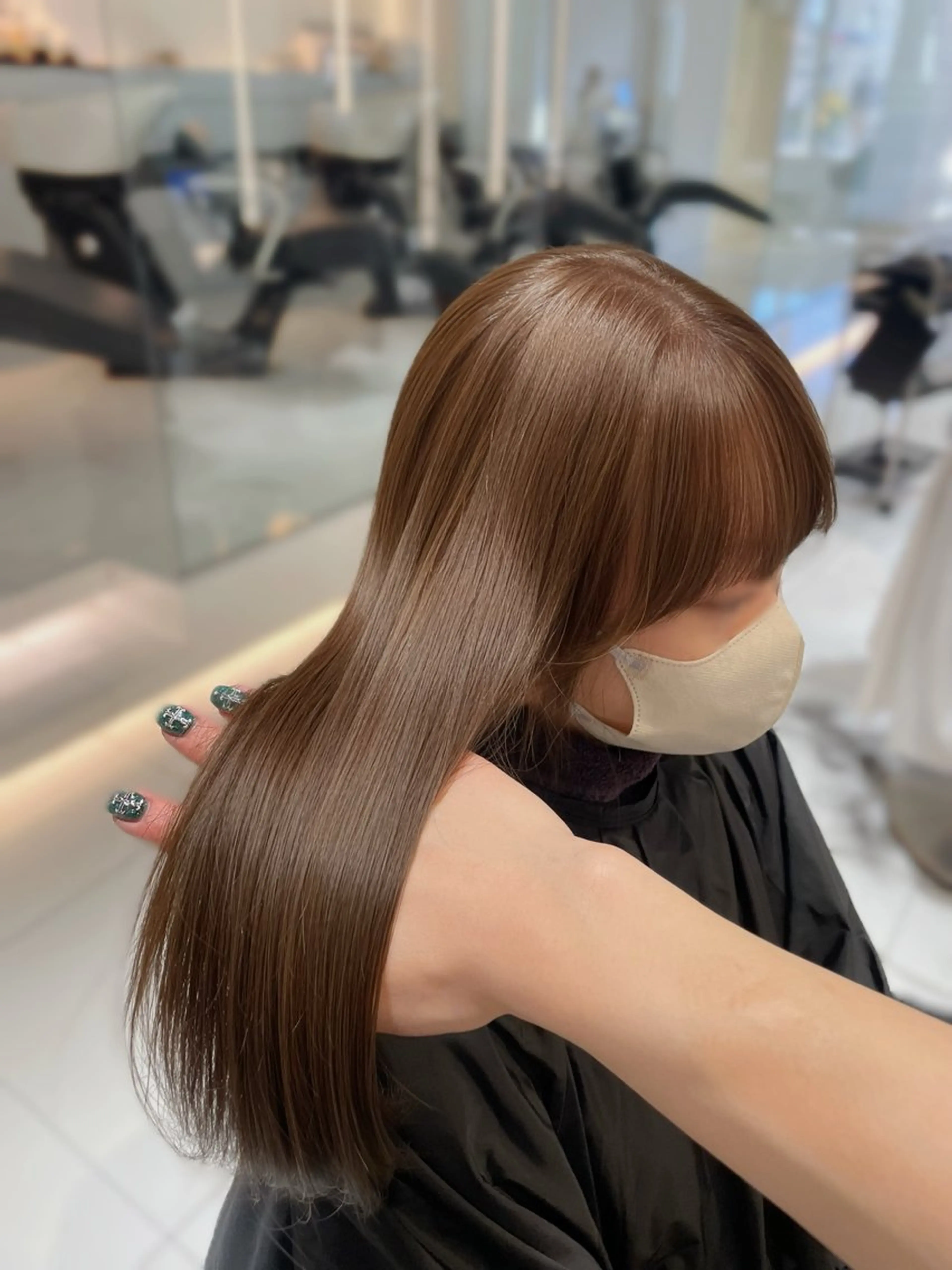 ロング カラー ベージュカラー ケアカラー ダブルカラー オリーブベージュ ヘアカラー トリートメント ヘアセット keen 吉祥寺所属・【韓国❤️海外ヘア】 AYAKAのヘアスタイル