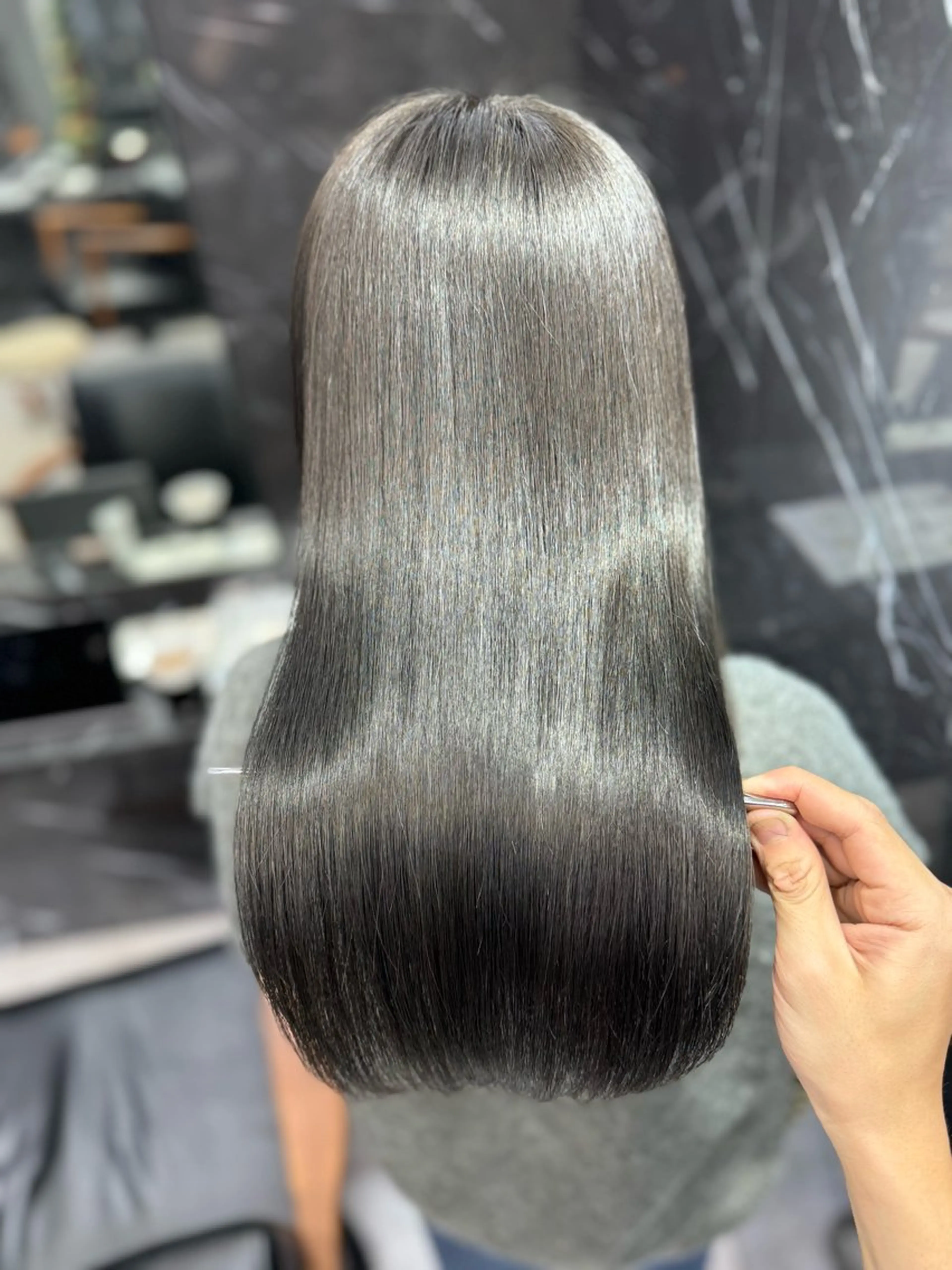 ロング ヘアカラー トリートメント JIN|乾かしただけ 美髪矯正本格髪質改善のヘアスタイル