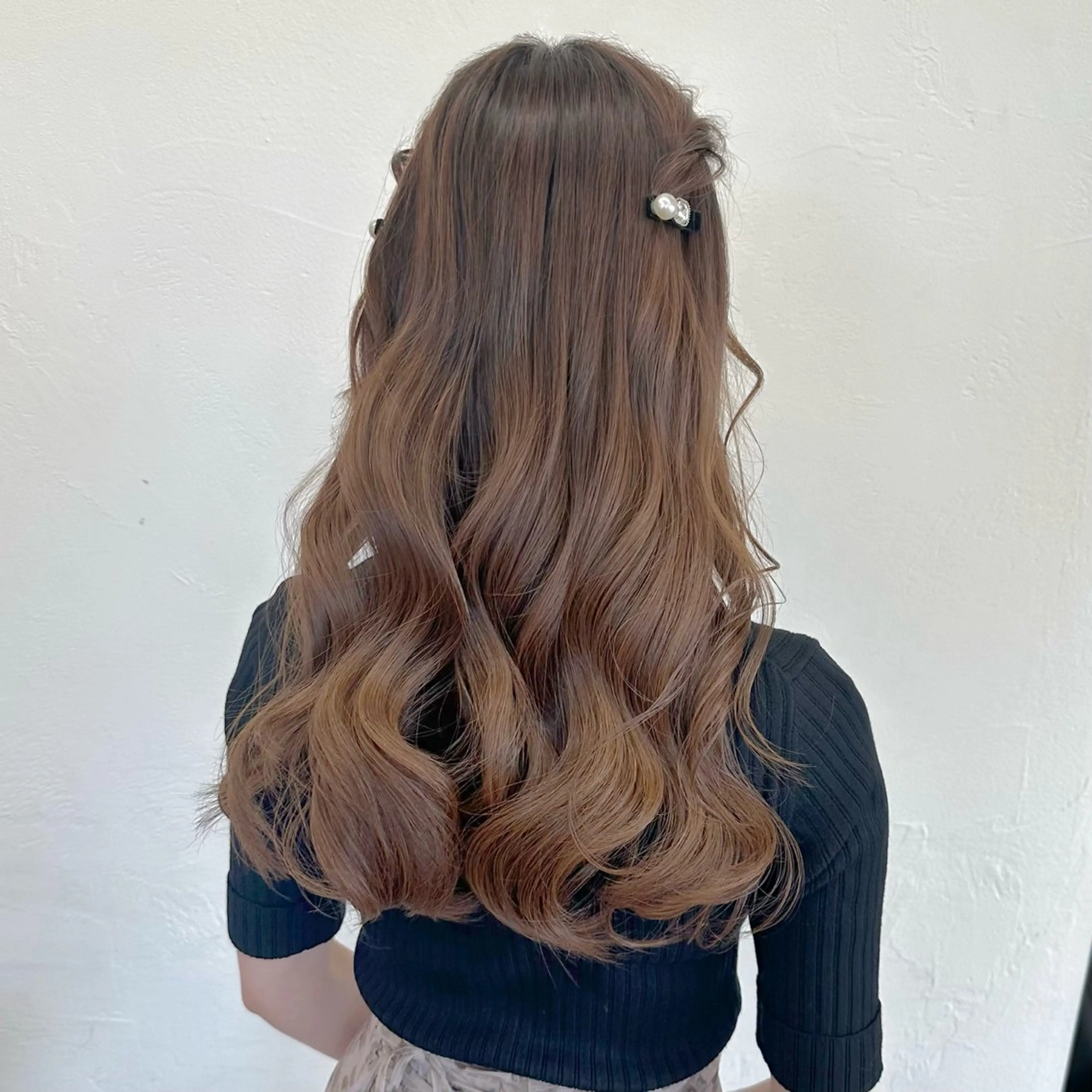 ロング カラー パーマ ヘアアレンジ メンズ キッズ ヘアセット 顔周りcut/ 艶ワンカラー♥ちさきのヘアスタイル