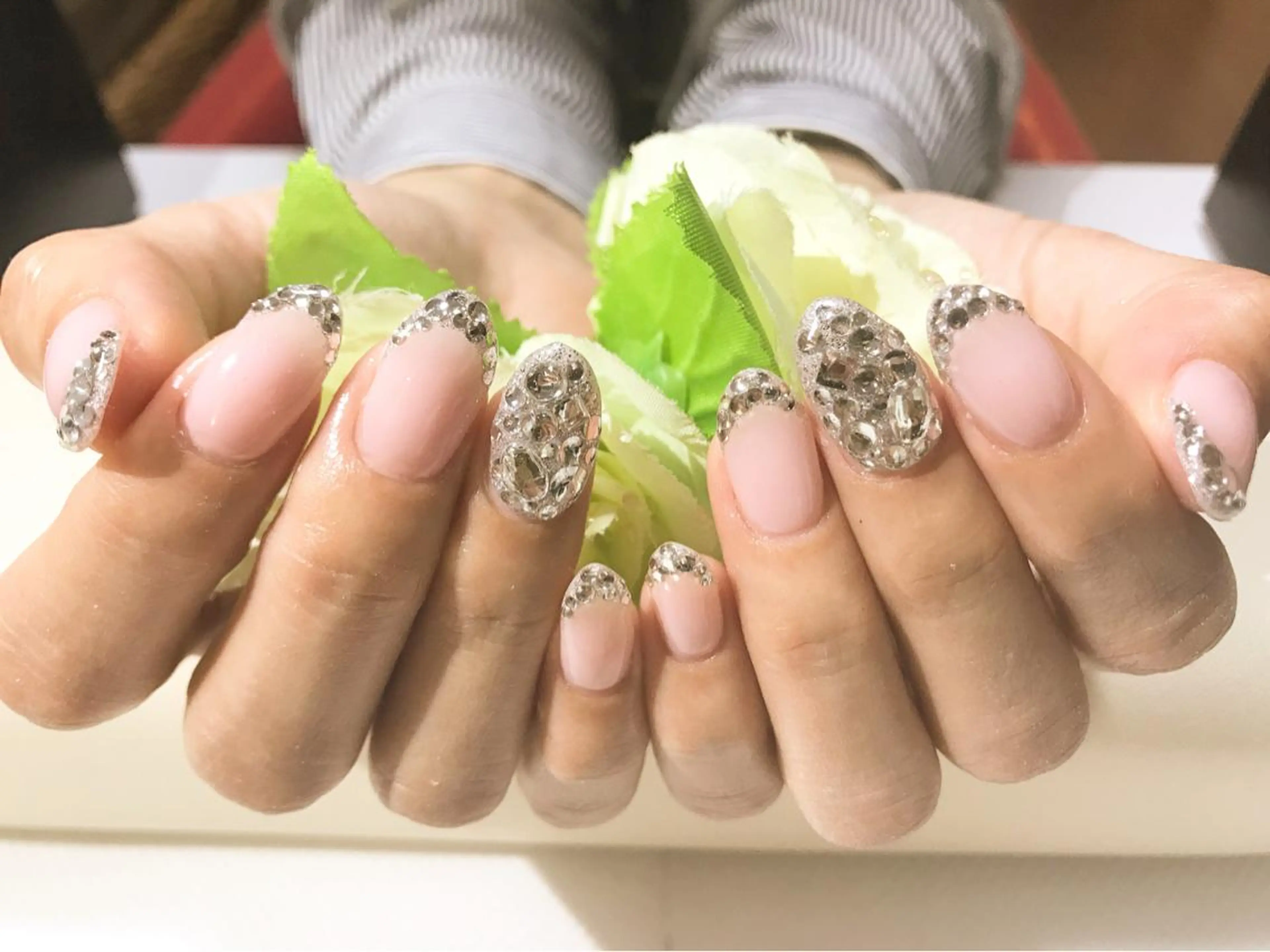 ネイル フットネイル フレンチネイル キラキラネイル ピンク シンプルネイル ネイル フフラ所属・nail fufla ♡yamane♡のネイルデザイン
