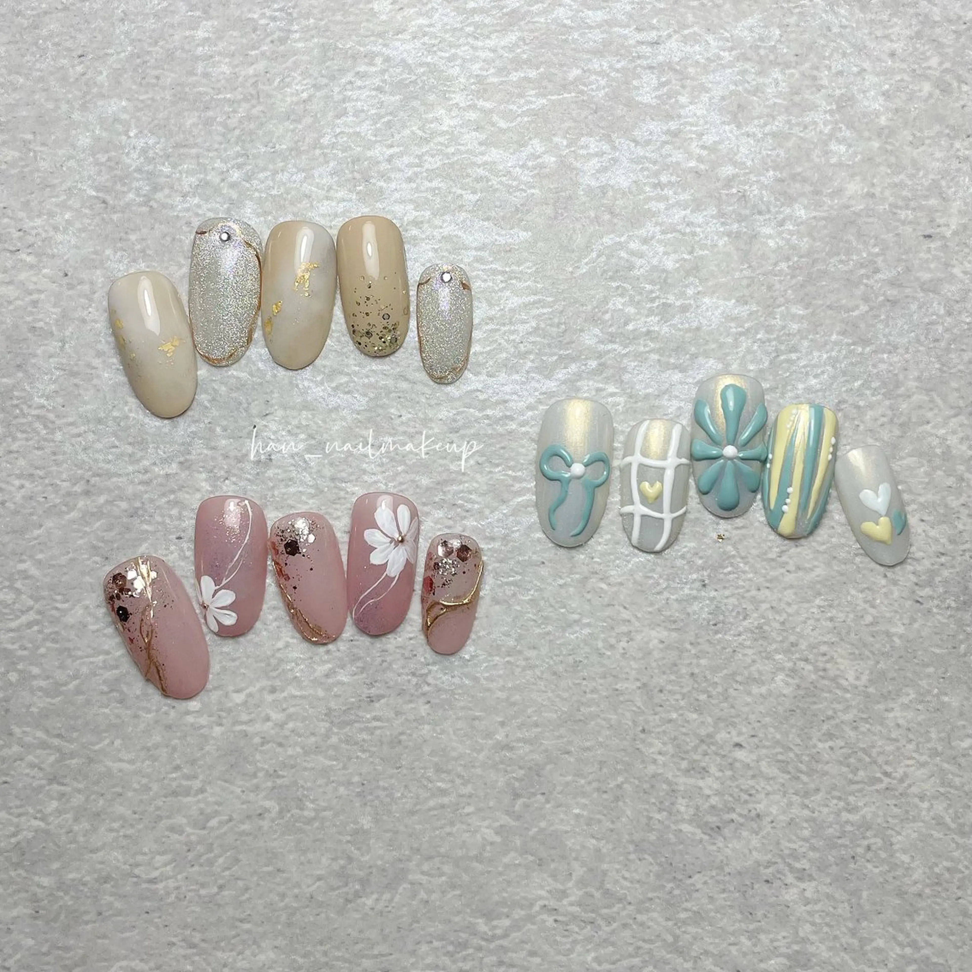 ネイル アートネイル ゴージャス ハンドネイル Han Nail 【y&m】のネイルデザイン