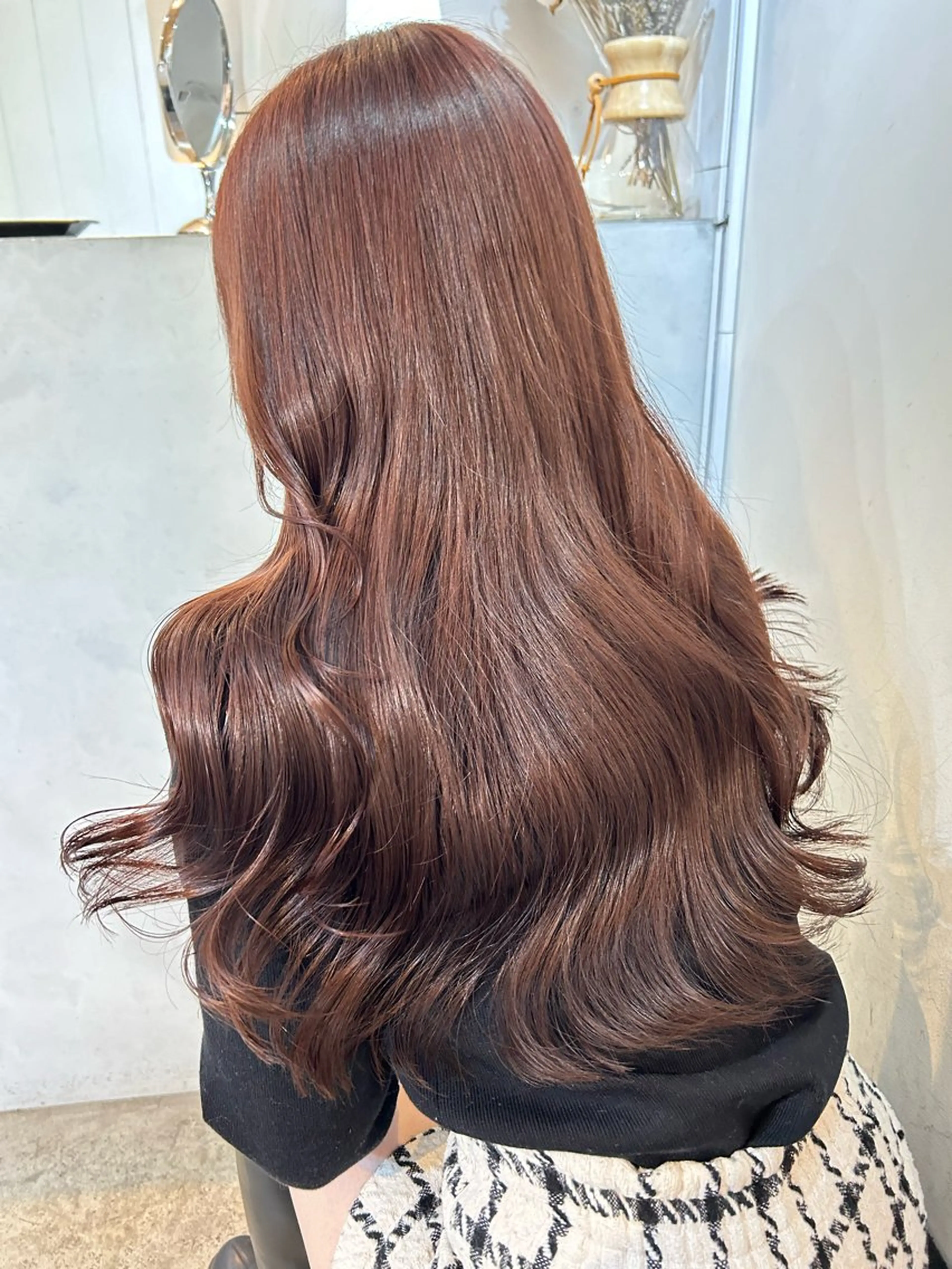 ロング カラー ブラウンカラー ココアブラウン ヘアカラー 🧸艶々韓国ヘア 🧁mizunaのヘアスタイル