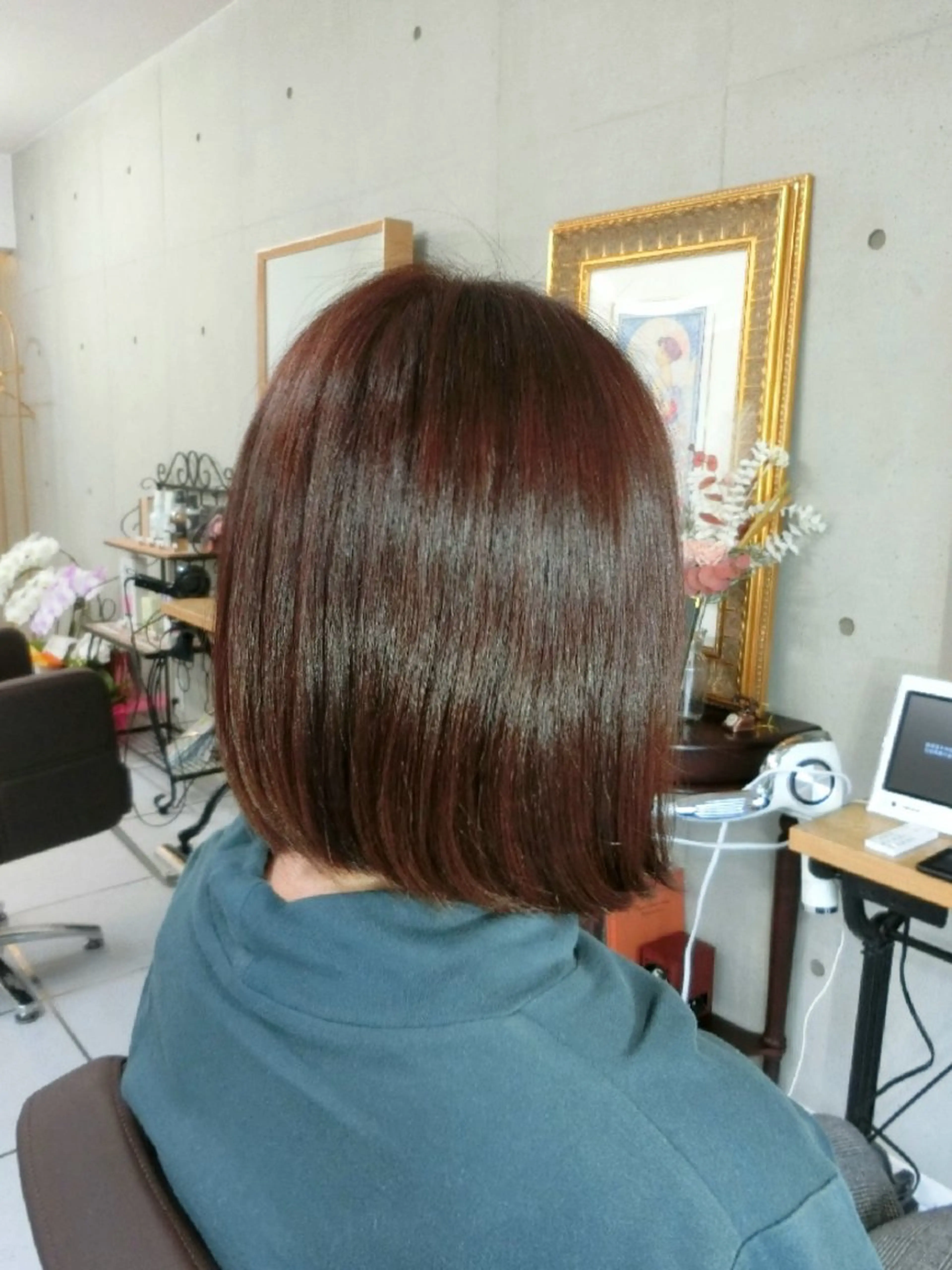ミディアム カラー カット ヘアカラー トリートメント ma cherie 三浦直美のヘアスタイル