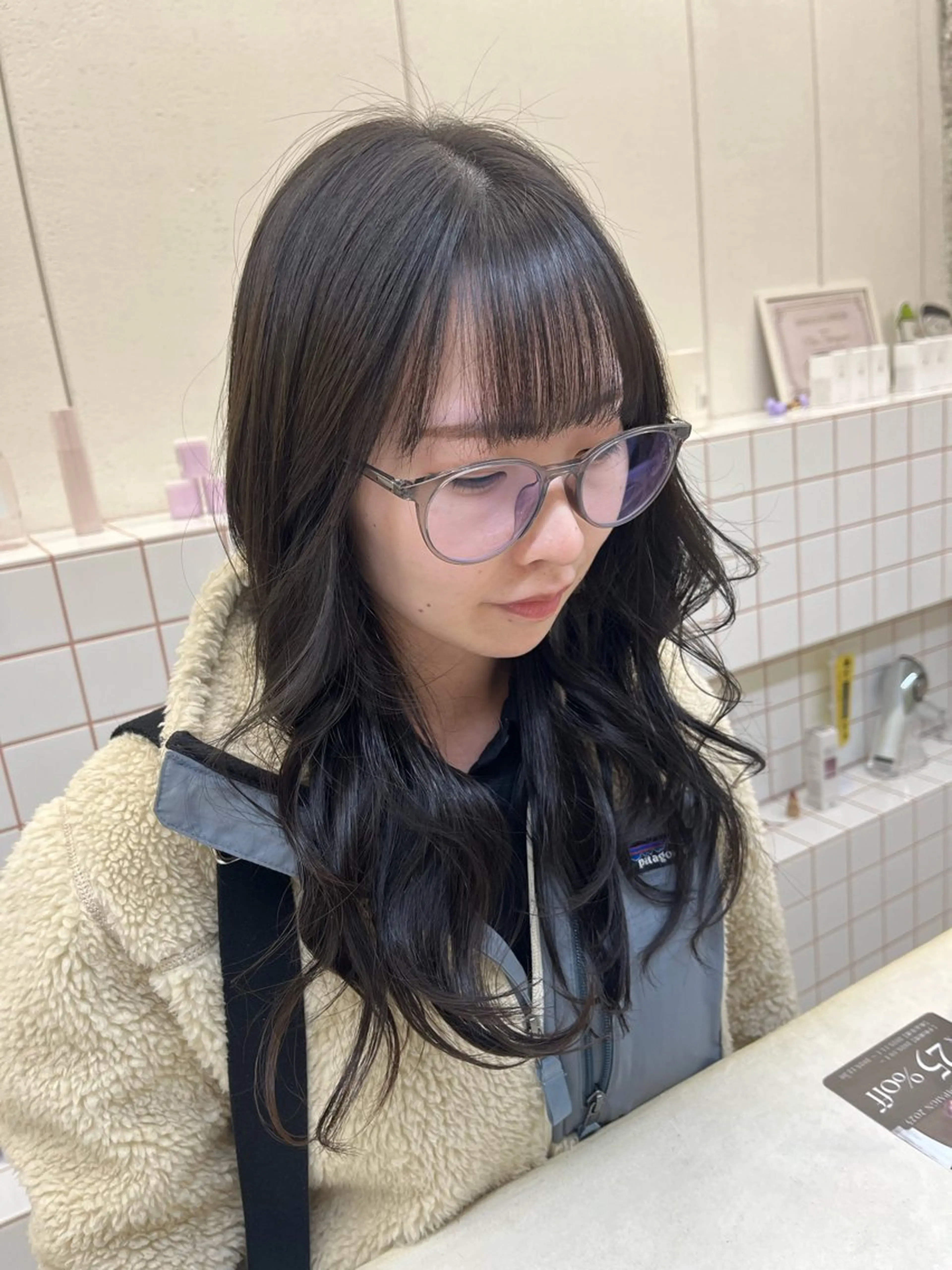 ミディアム カラー ヘアカラー トリートメント 🌼花屋併設🌼 木下奈々望のヘアスタイル