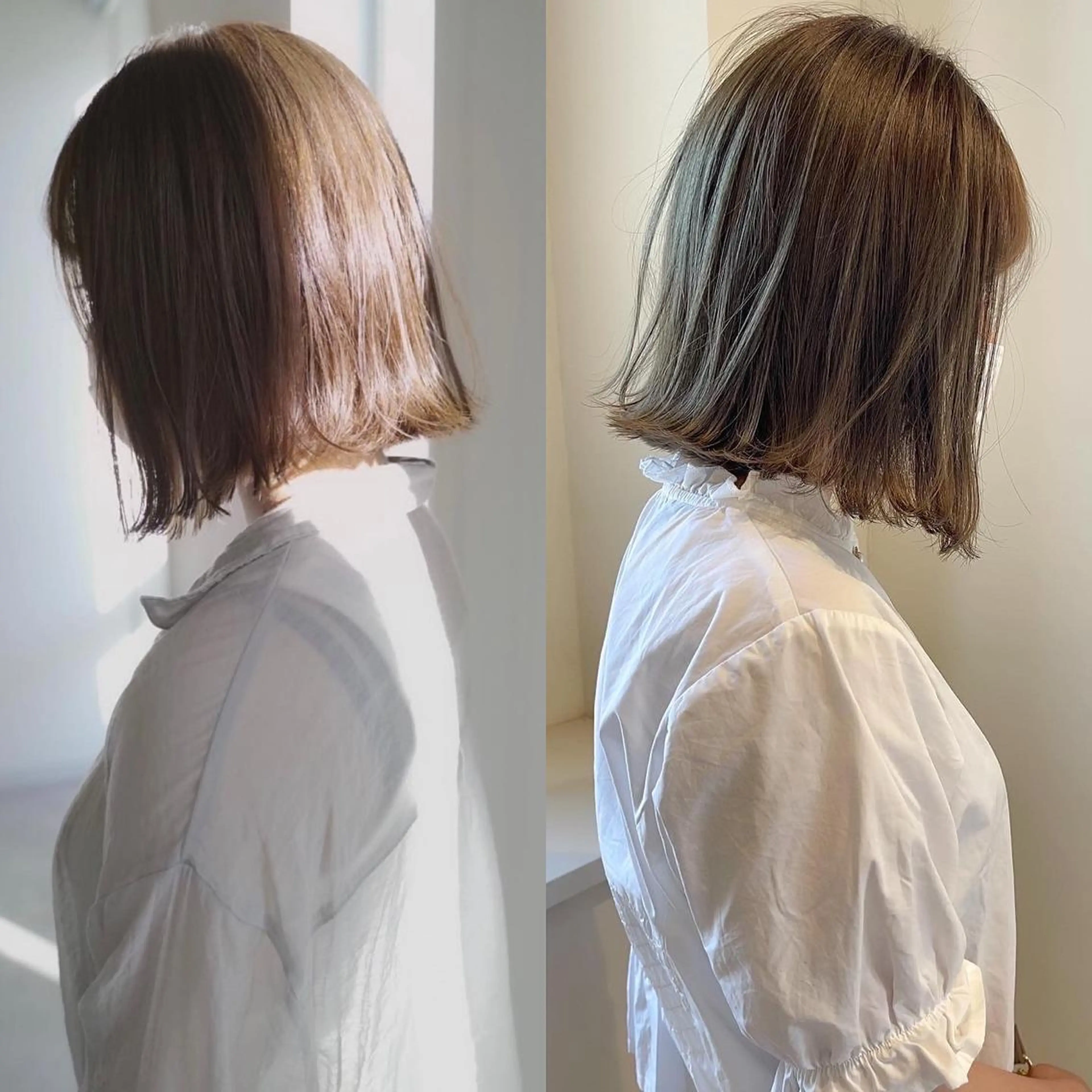 ミディアム カラー ブリーチ ブリーチなしカラー Maison所属・清水 亮太／赤み消しカラーのヘアスタイル