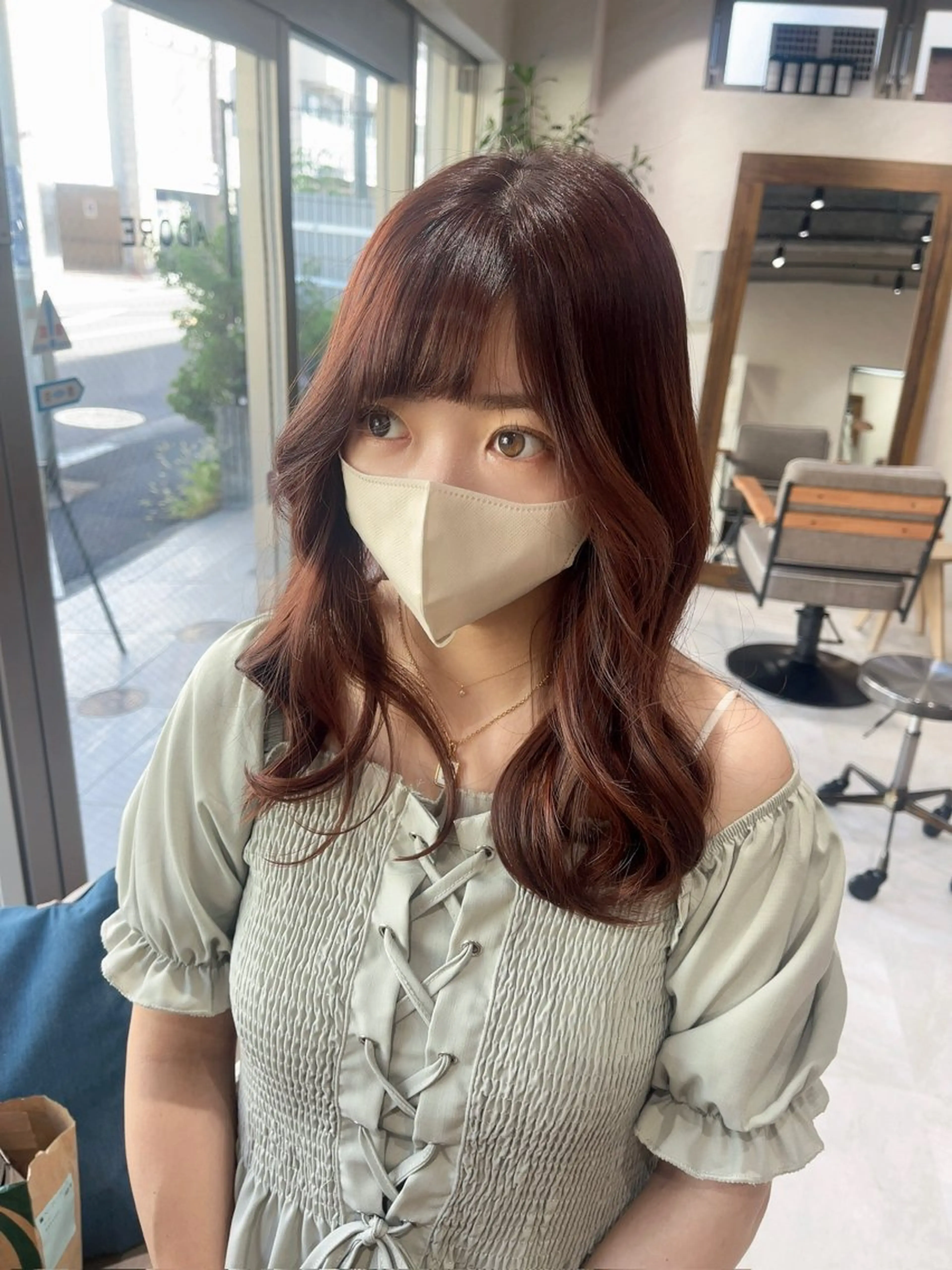 ミディアム カラー ブラウンカラー ピンクカラー ピンクブラウン 🩵ボブ/レイヤー /髪質改善🩵のヘアスタイル