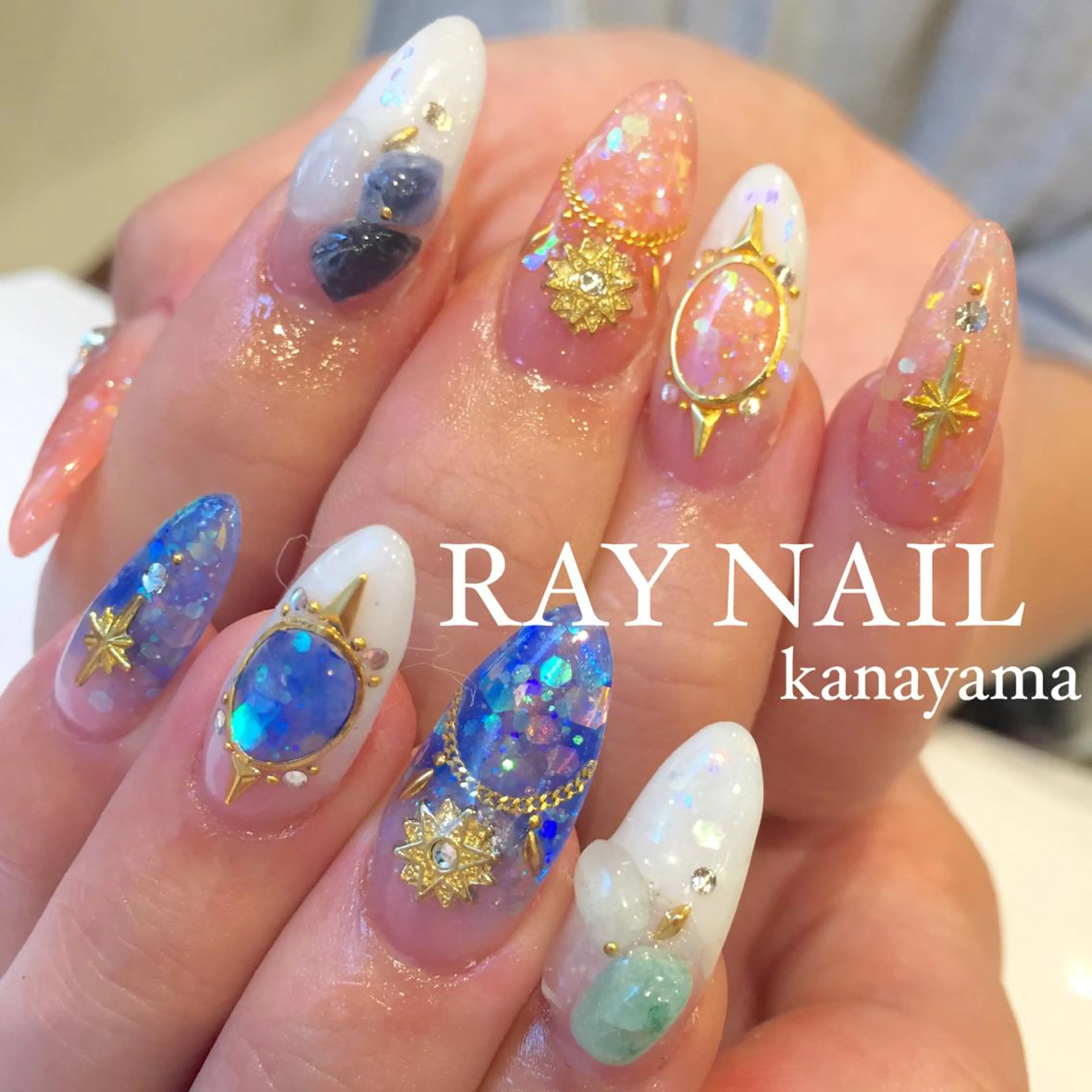 ネイル ラメ(グリッター) スカルプネイル Arowa 伊田のネイルデザイン