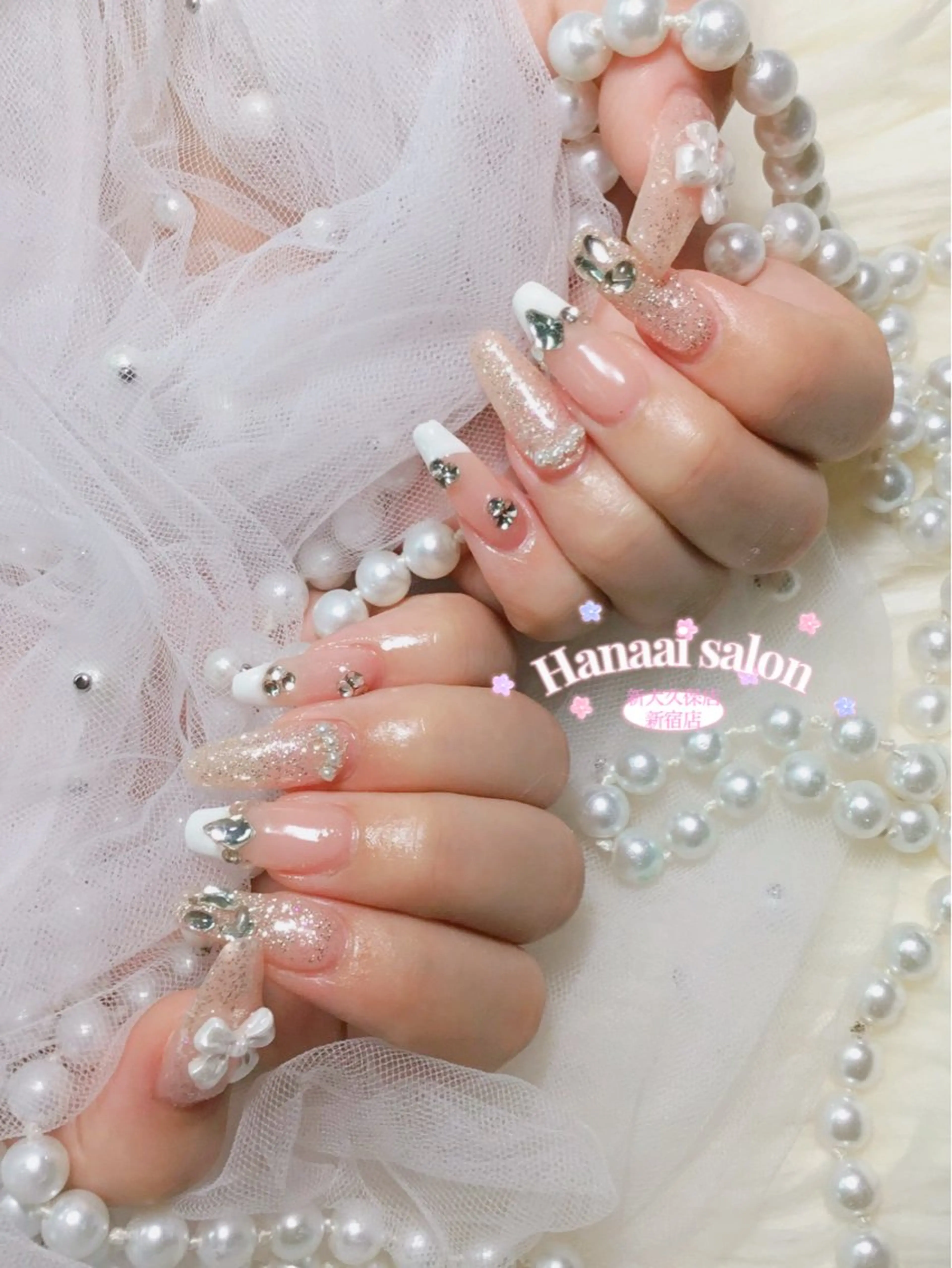 セミロング ハンドネイル Hanaai Salon新宿店のネイルデザイン