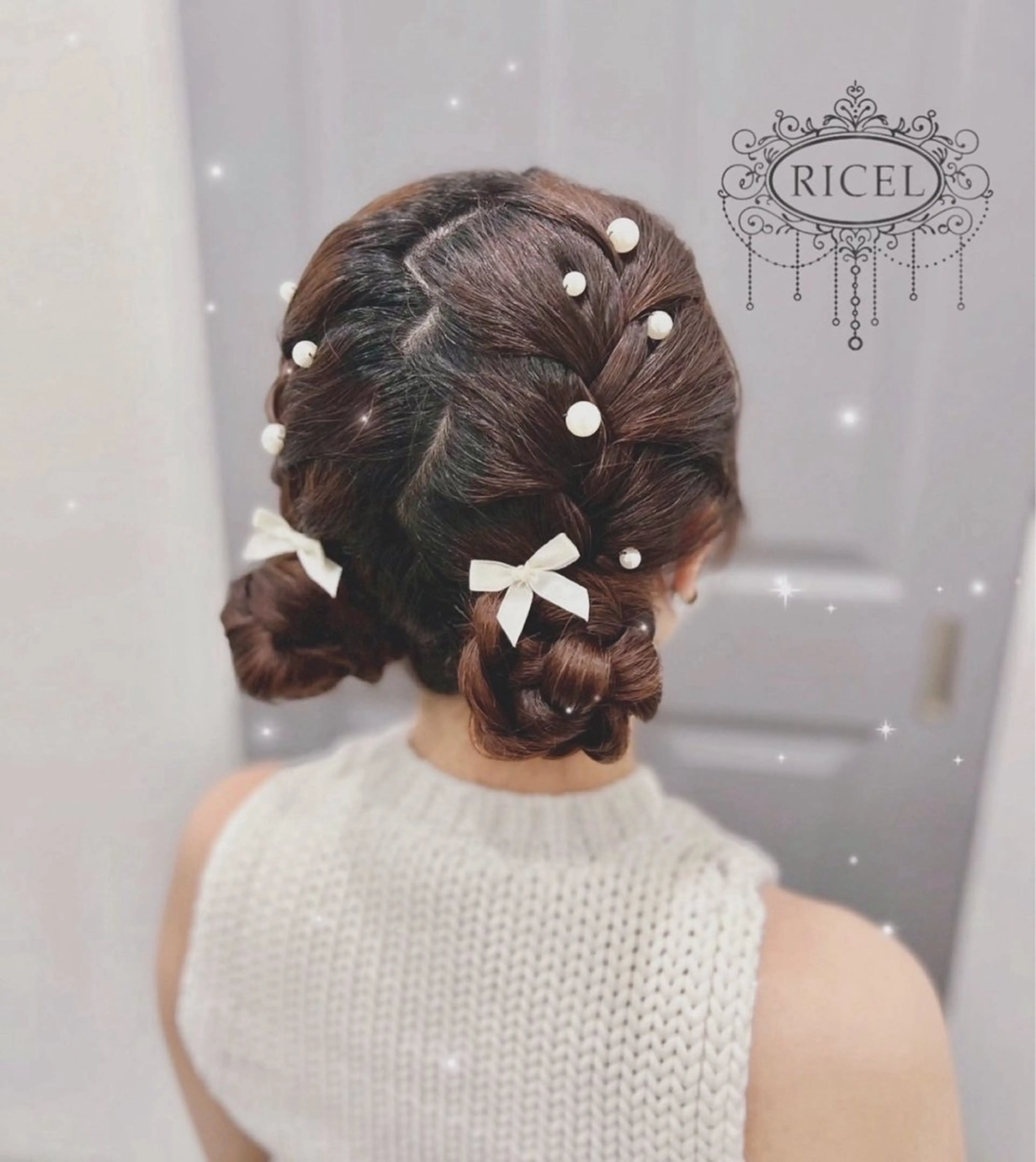 セミロング ヘアアレンジ ヘアセット RICEL 原宿店のヘアスタイル