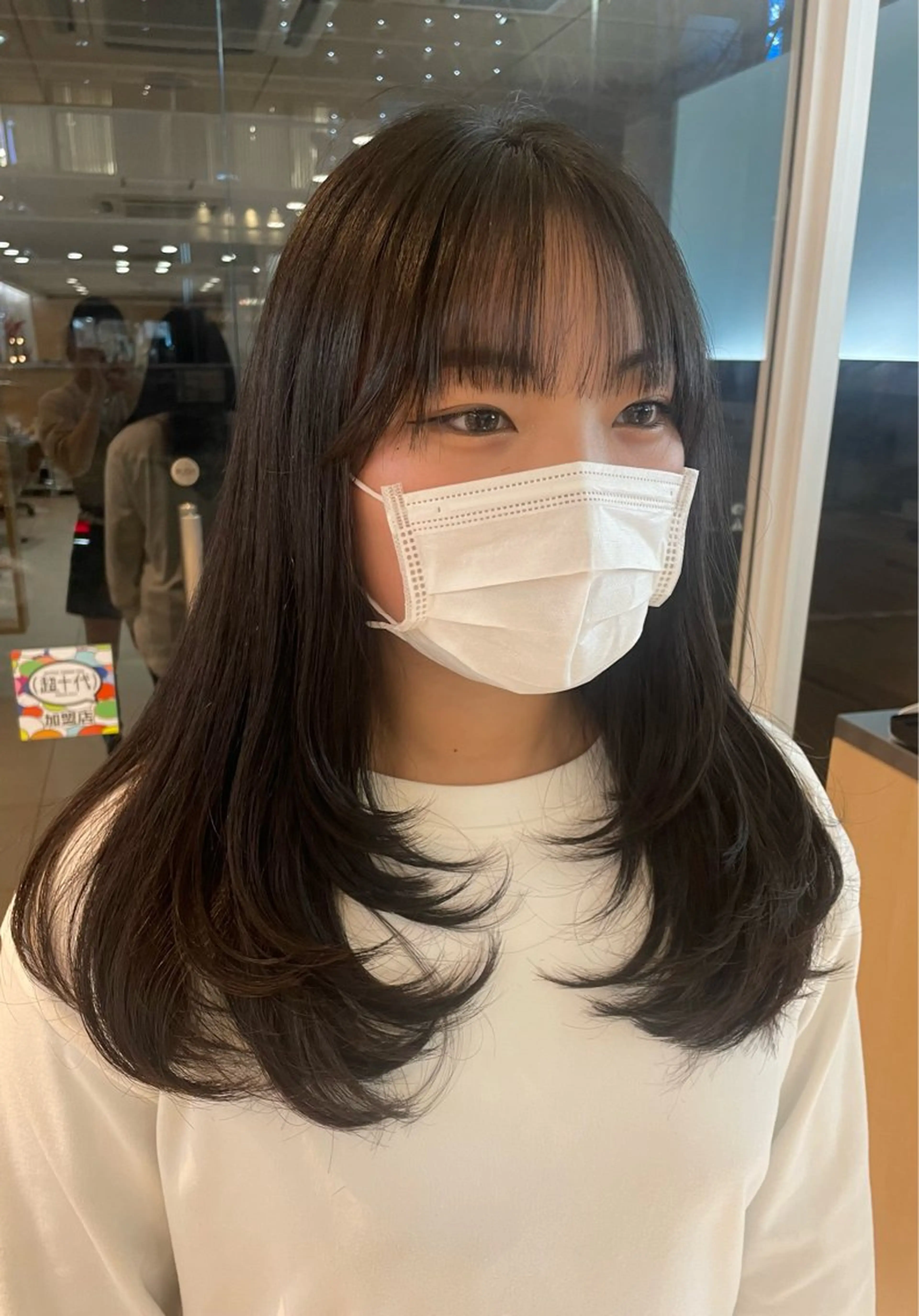 ロング 顔まわりレイヤー 姫カット 韓国風ヘア レイヤーカット ロング カット ヘアカラー トリートメント nuu 栄所属・🧸SAKI🎀 韓国レイヤーのヘアスタイル