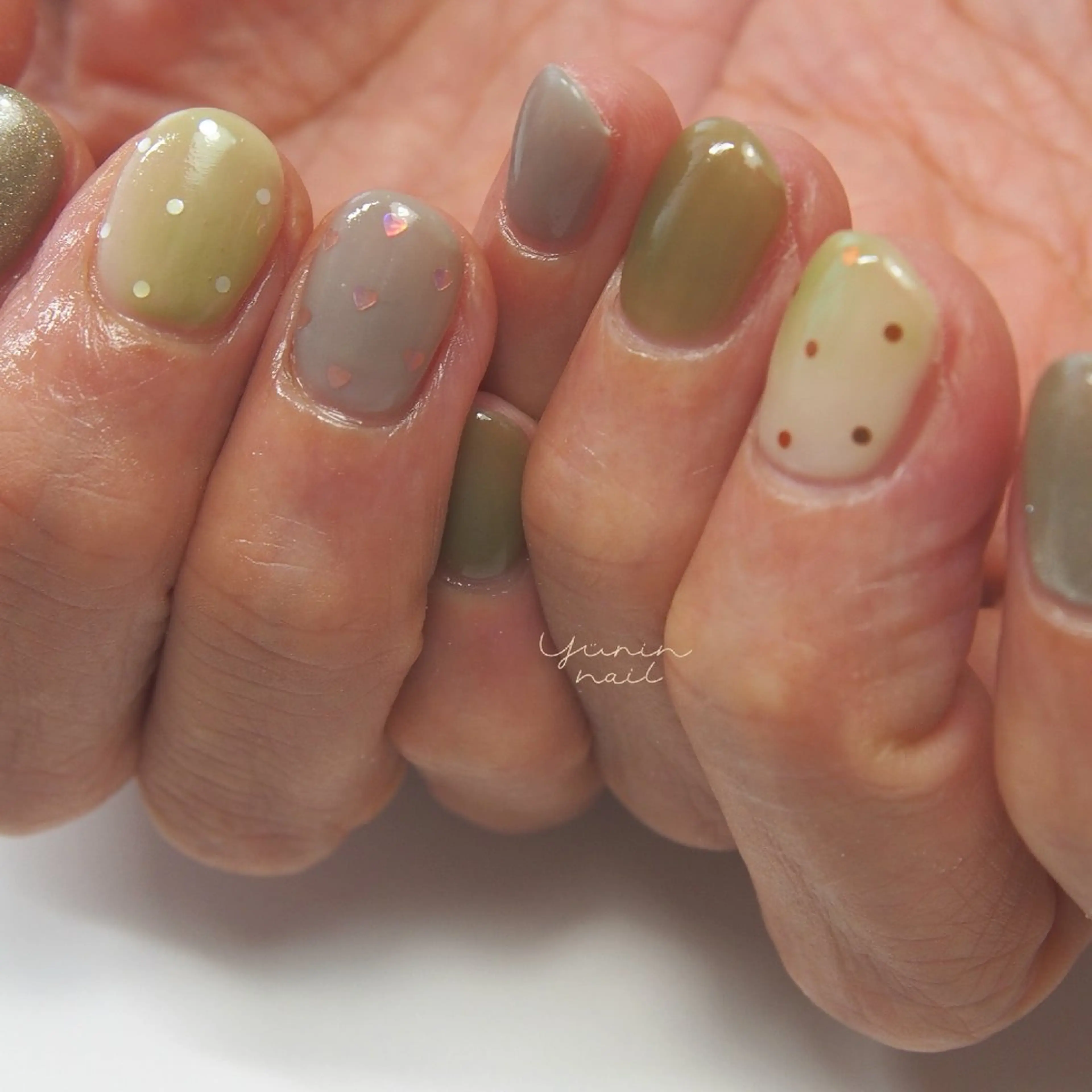 ネイル カジュアル ドット 大理石ネイル(マーブル) ショートネイル ショートネイル専門 yurin nailのネイルデザイン